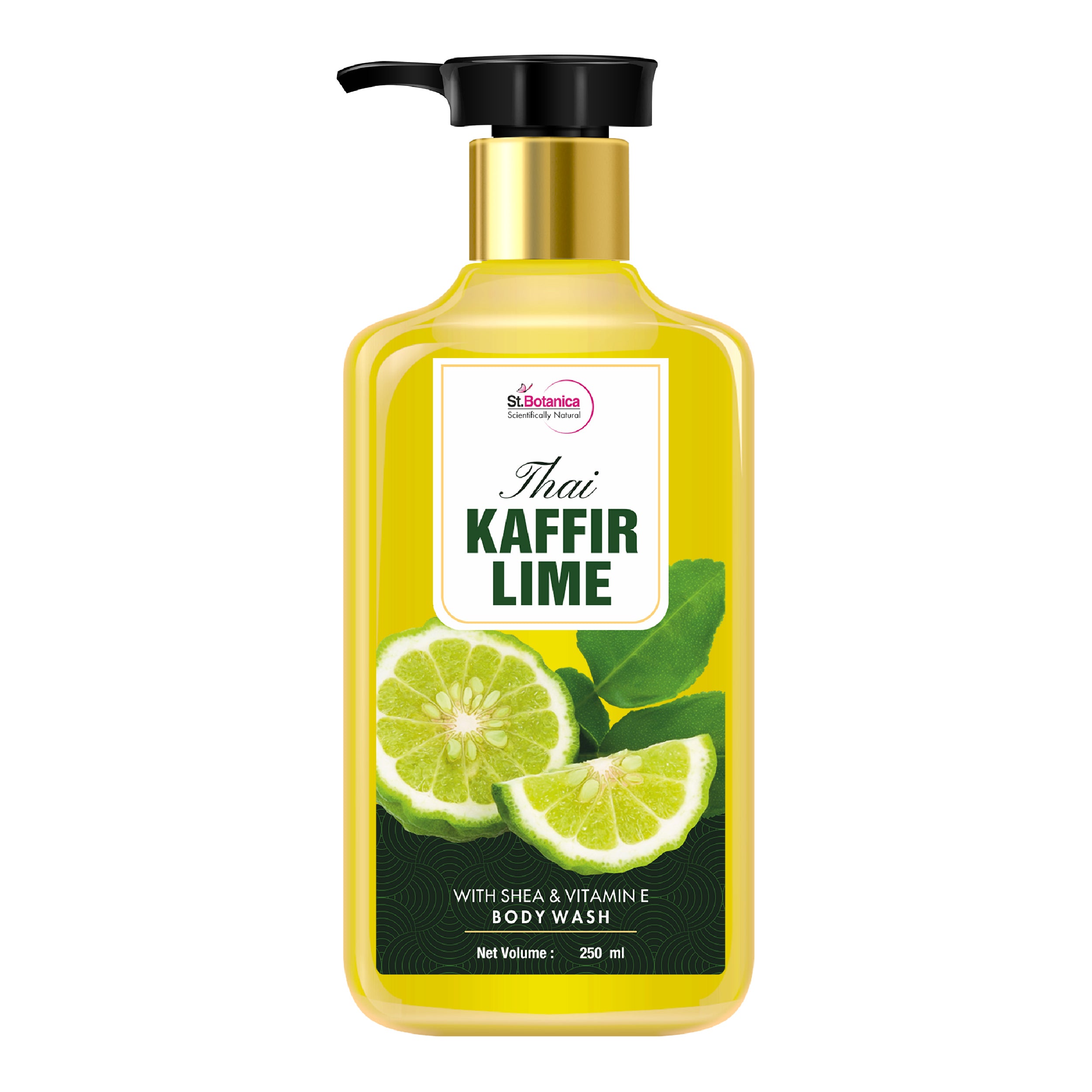 St.Botanica Thai Kaffir Lime Body Wash - With Shea & Vitamin E (Shower Gel), 250 ml