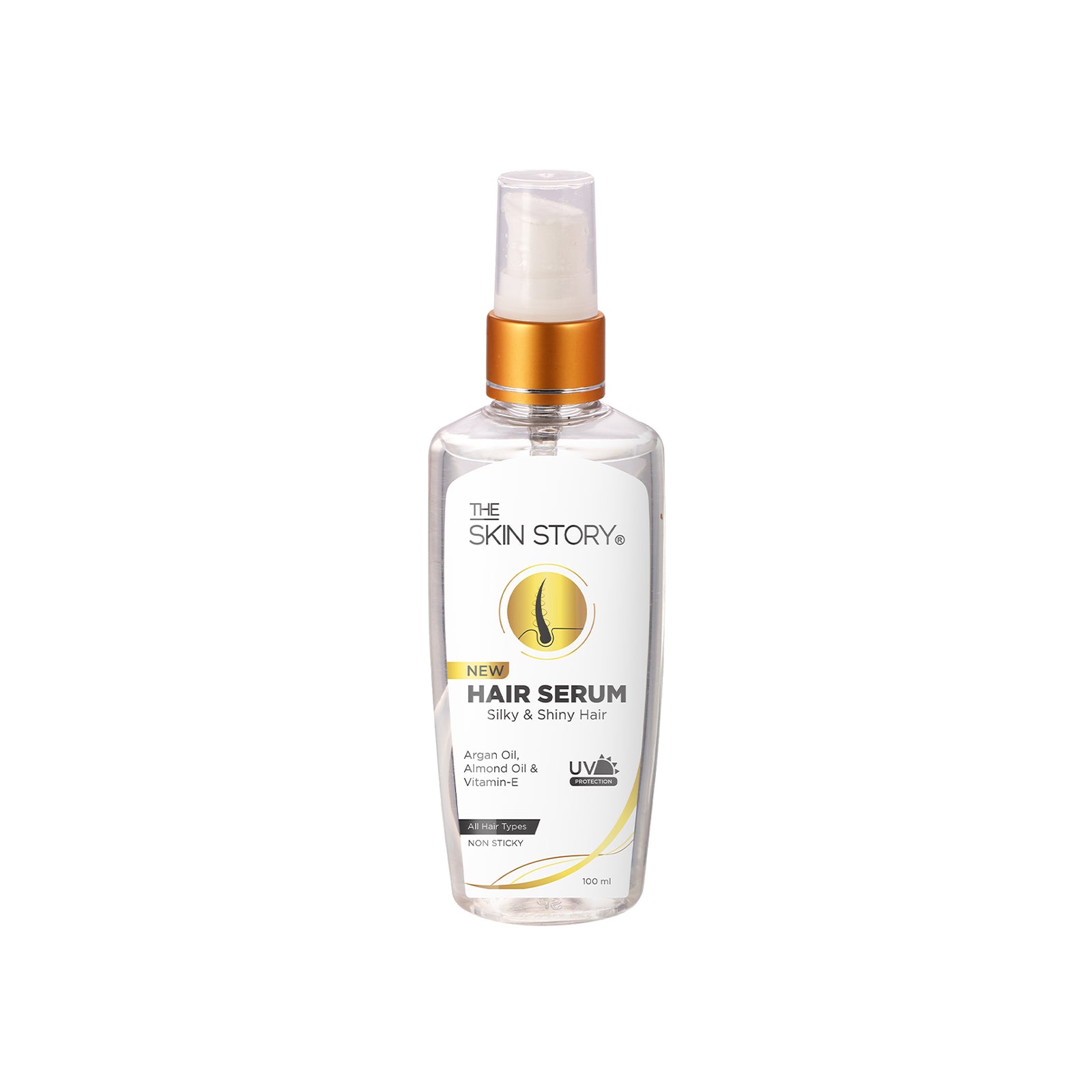 The Skin Story Hair Smoothening Hair Serum | For Women | Argan Oil, Almond Oil, Vitamin E | All Hair Types | 100ml