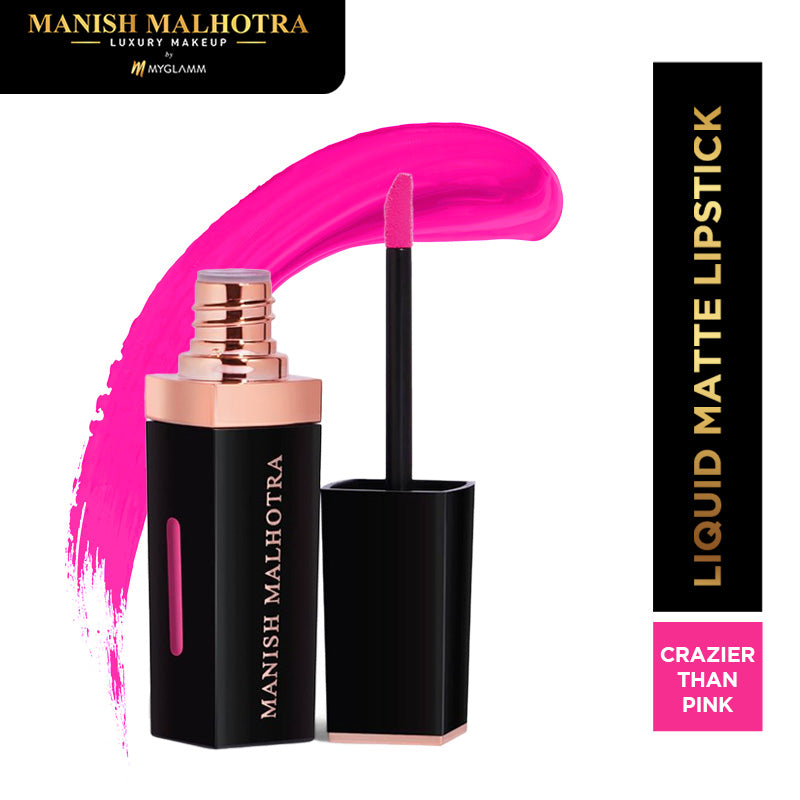 Manish Malhotra Beauty By MyGlamm Liquid Matte Lipstick-Crazier Than Pink-7gm
