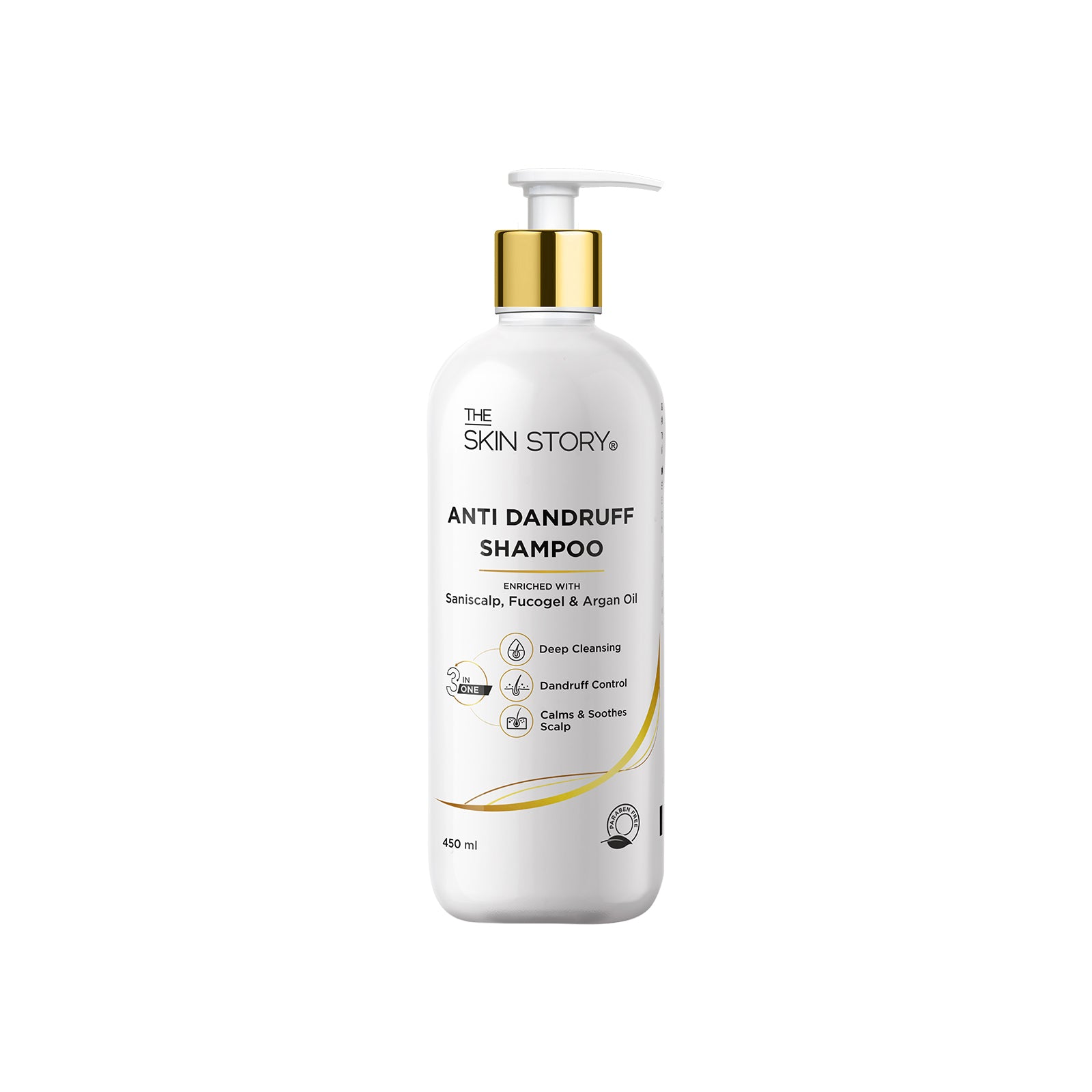 The Skin Story Dandruff Control Shampoo | Reduces Flaky Scalp & Soothes | With Saniscalp & Argan Oil | 450ml