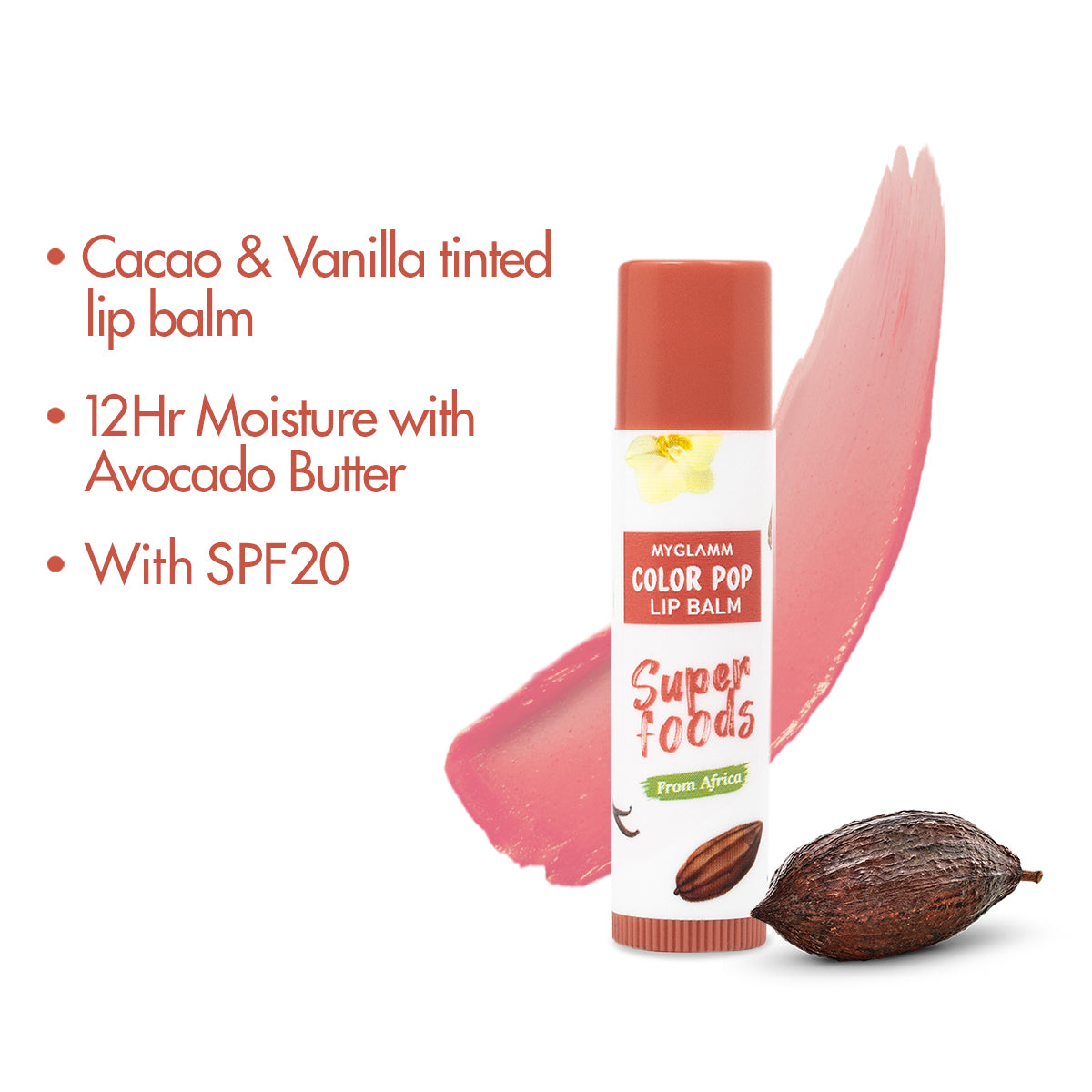 MyGlamm Color Pop Lip Balm-Cacao & Vanilla -4.6gm