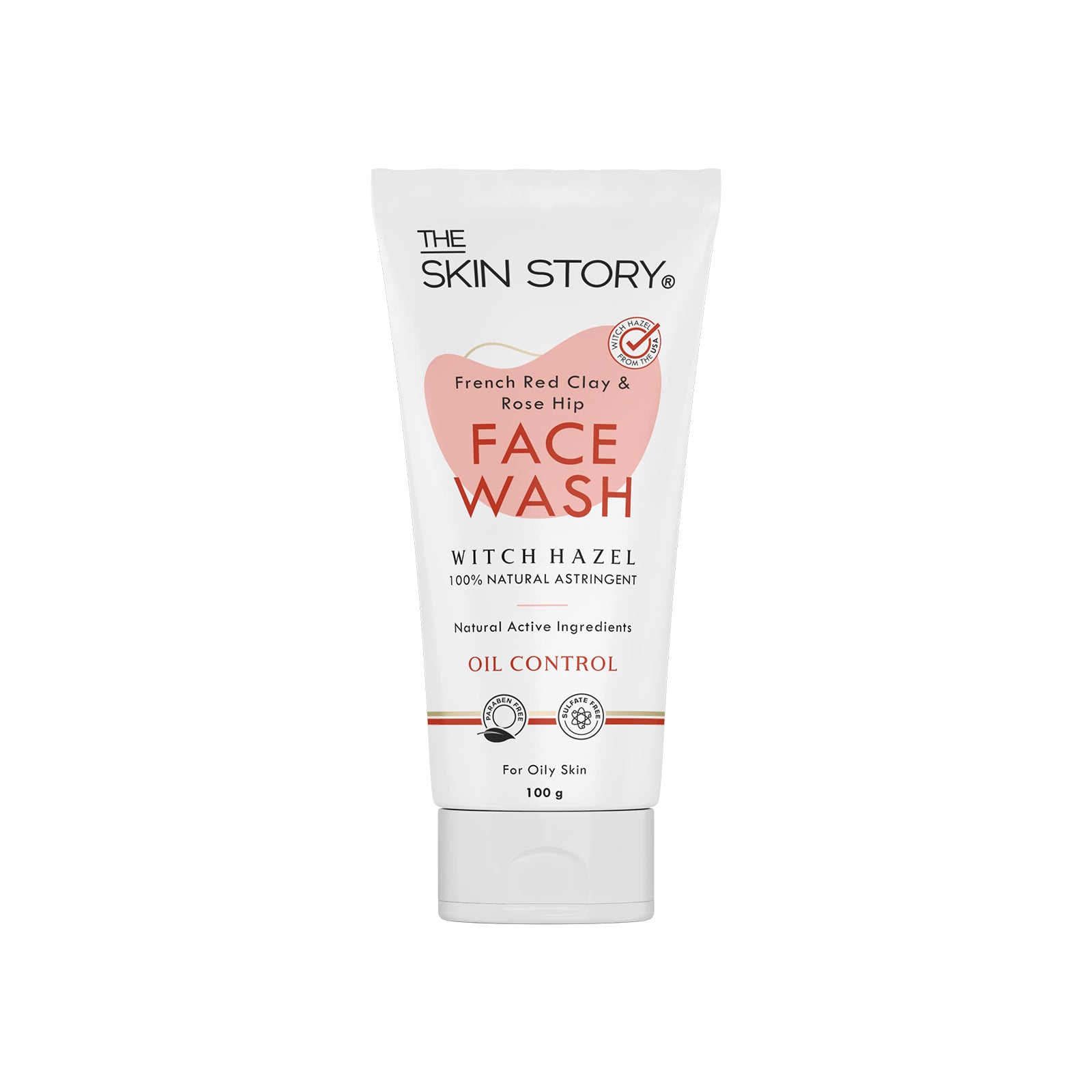 The Skin Story French Red Clay Facewash for Oily Skin |Pollution Control & Deep Cleansing | French Red Clay & Rosehip Oil | 100g