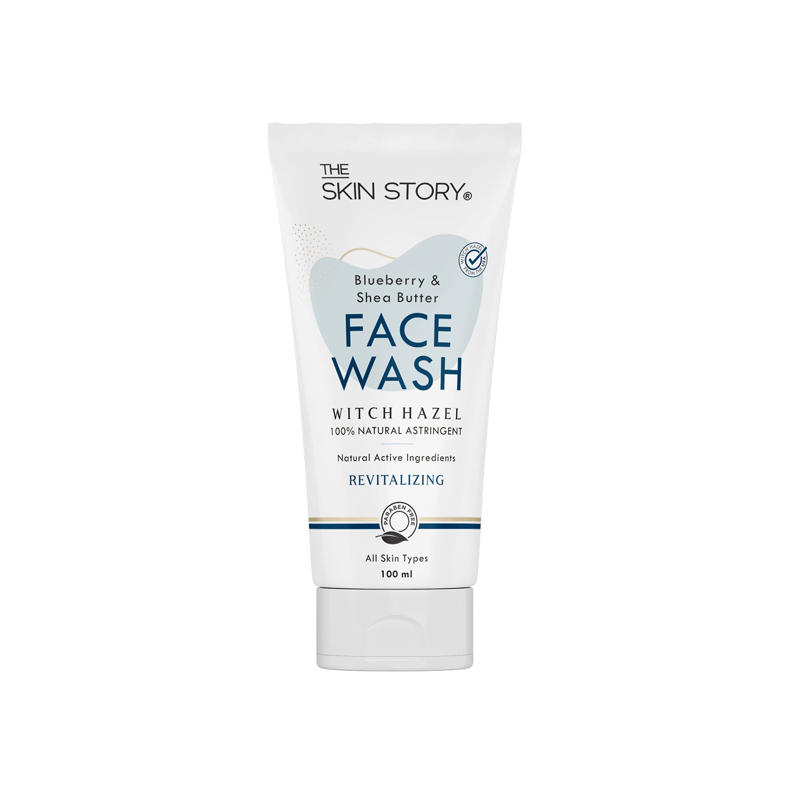The Skin Story Deep Cleansing Facewash | Face Cleanser | Gentle Skin Cleanser | All Skin Types | Witch Hazel, Blueberry, Shea Butter | 100ml