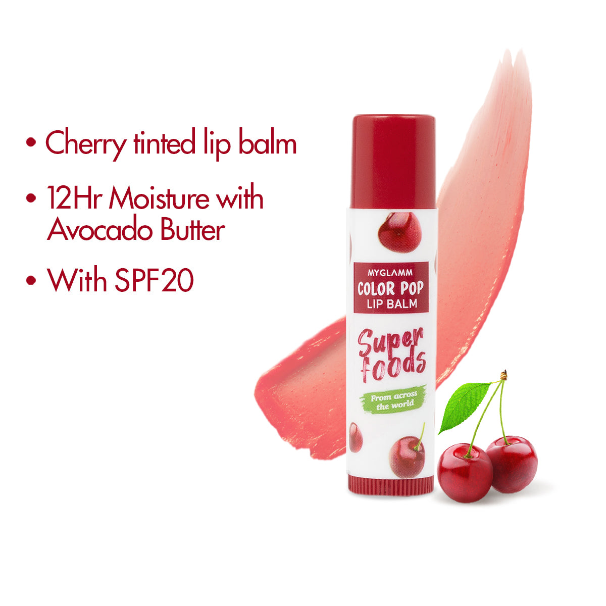MyGlamm Color Pop Lip Balm-Cherry-4.6gm