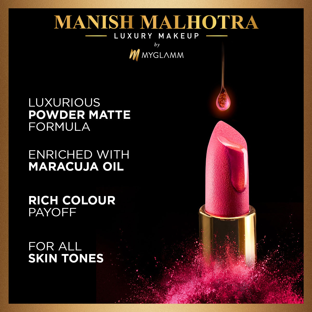 MyGlamm Manish Malhotra Beauty Powder Matte Lipstick-Bohemian Queen-4gm