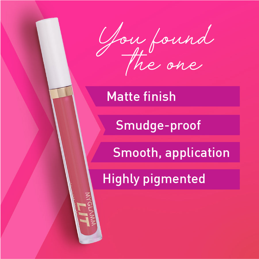 MyGlamm LIT Liquid Matte Lipstick-Like a G6-3ml