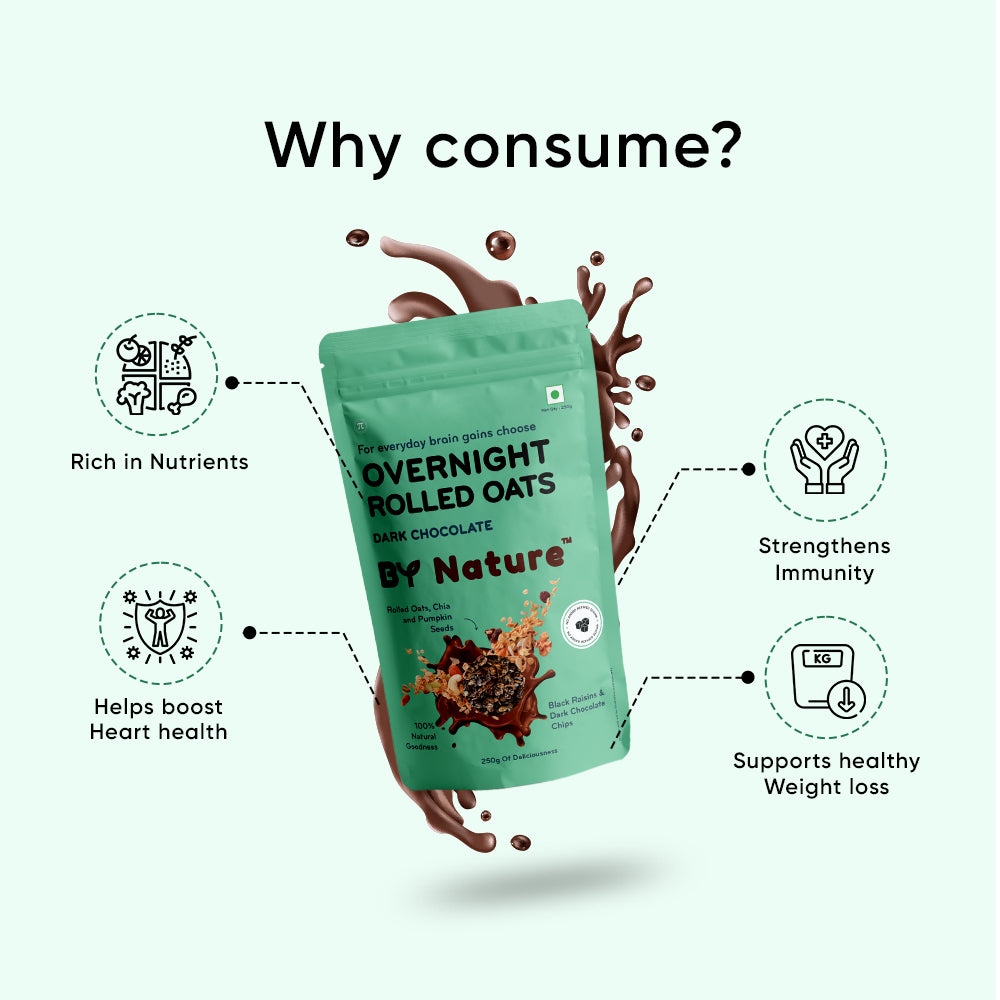 By Nature Overnight Rolled Oats - Dark Chocolate, 250g