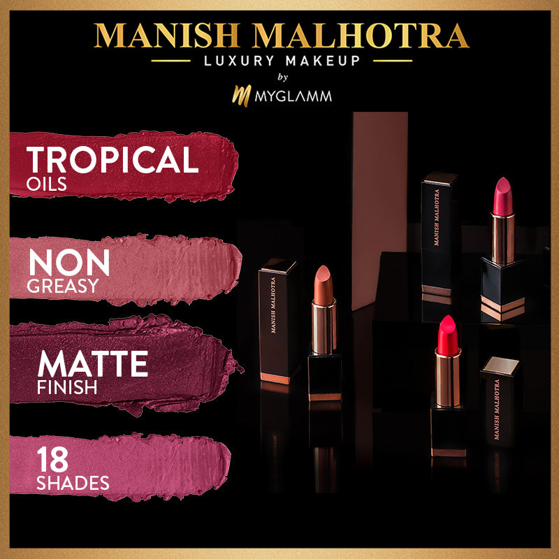 Manish Malhotra Beauty By MyGlamm Soft Matte Lipstick-Cocoa Butter-4gm