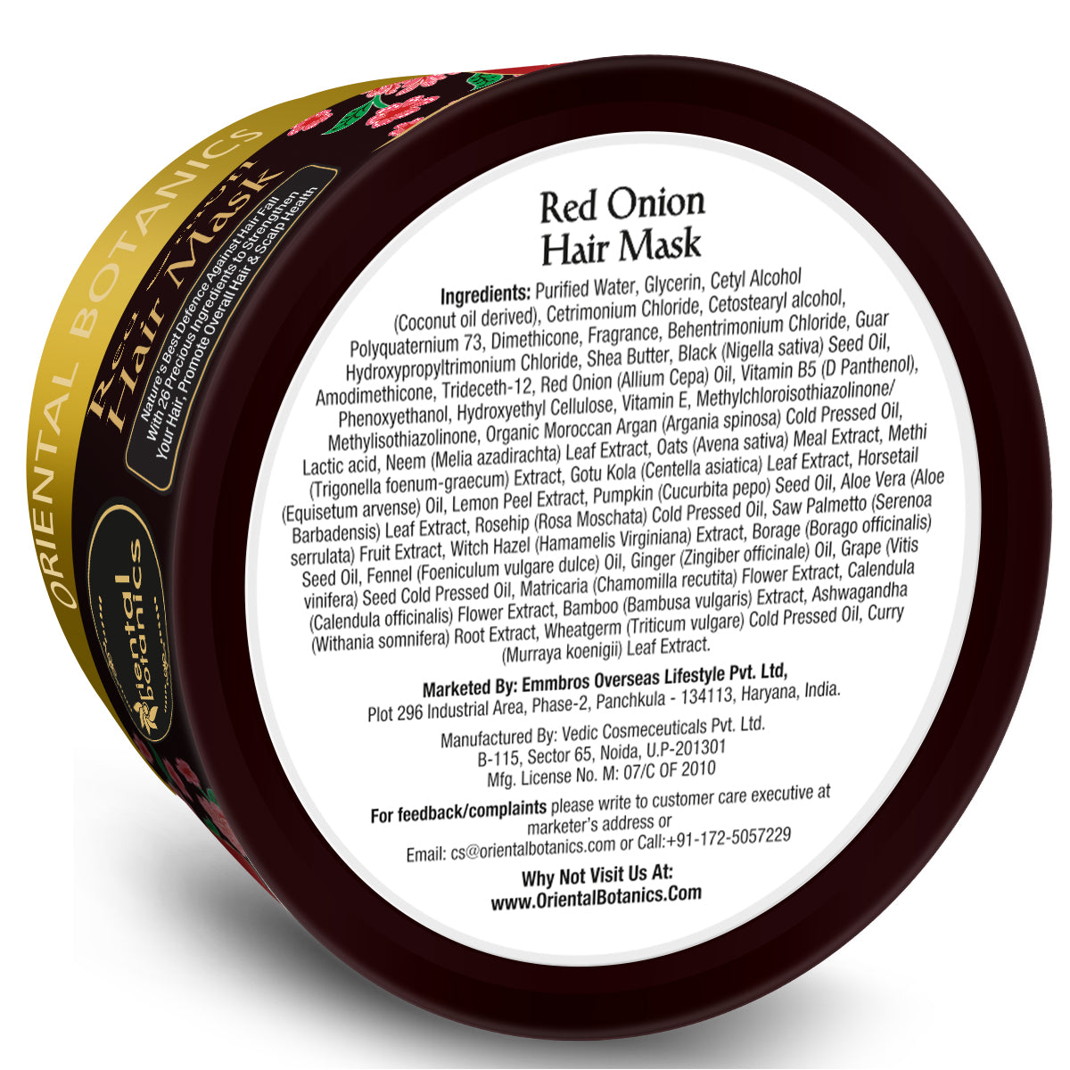 Oriental Botanics Red Onion Hair Mask With Red Onion Oil & 26 Botanical Actives, 200 ml (ORBOT46)
