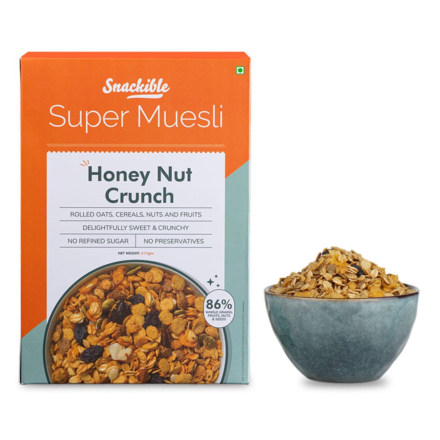Snackible Honey Nut Crunch Muesli - 375gm