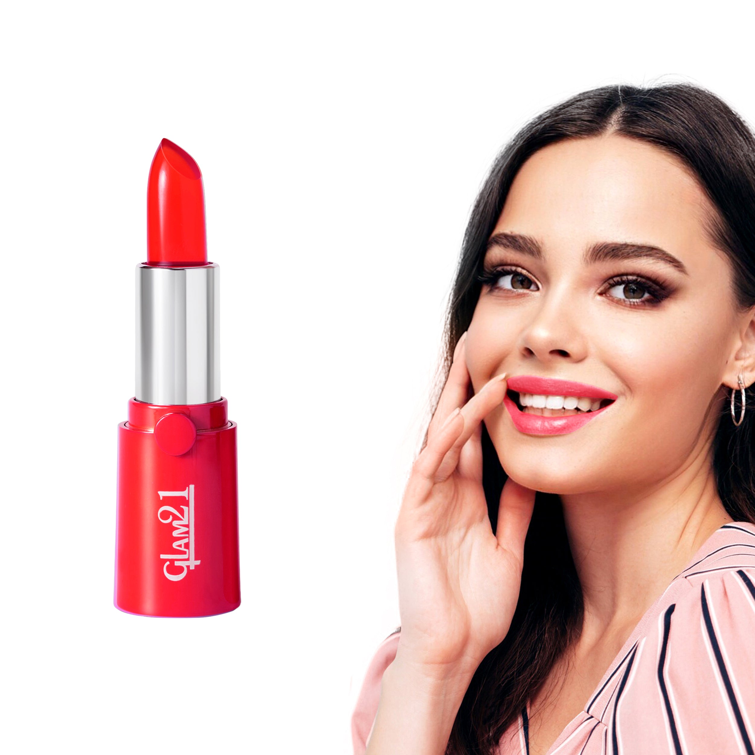 Glam21 Gel Based Ultra-Moisturizing Lightweighted Lipstick with Glossy Shine Formula (Flame Red, 3.6 g)