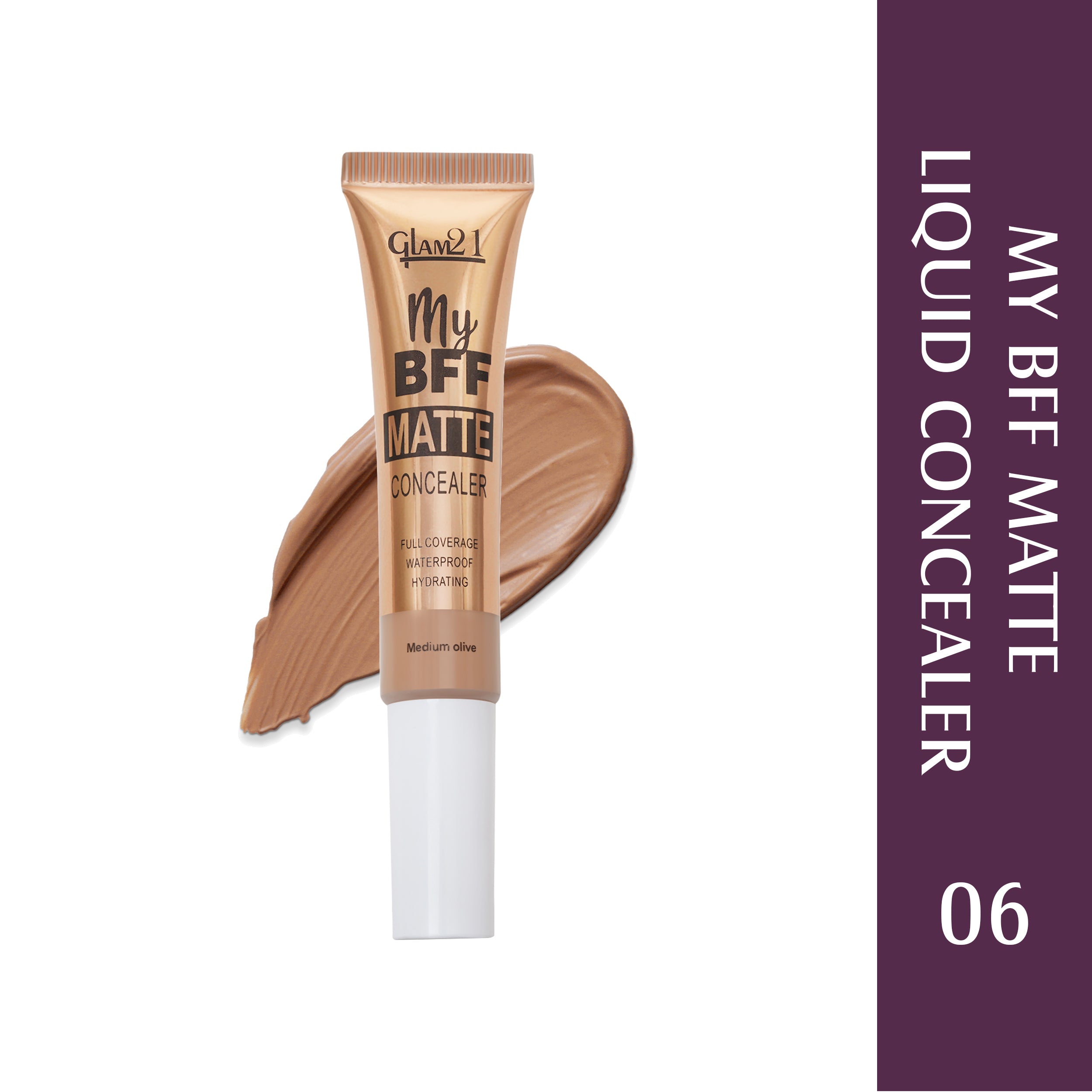 Glam21 My BFF Matte Liquid Concealer-Conceal,Contour,&Highlights Your Face|Matte Finish Concealer (Medium Olive, 8 g)