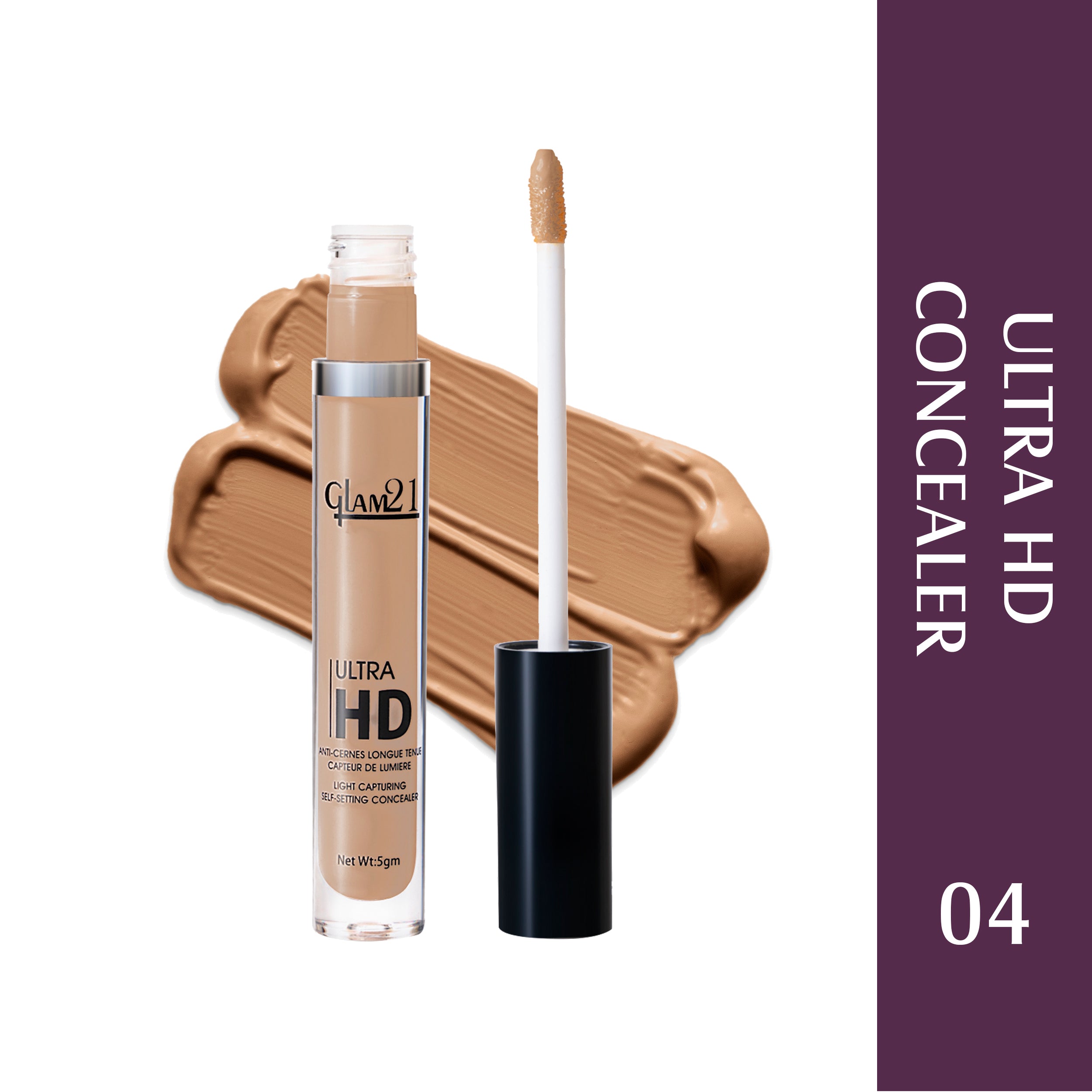 Glam21 Ultra HD Liquid Concealer for HD Finish | Non-sticky & Long Lasting Matte Finish Concealer (Sand, 5 g)