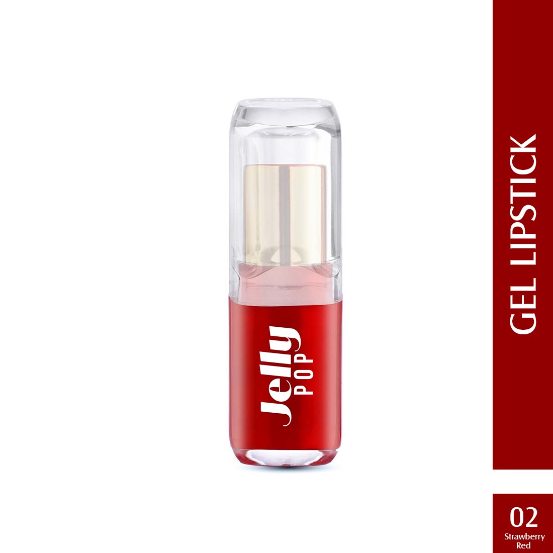 Glam21 Jelly Pop Color Change Fruity Gel Lipstick Soft Lips | Waterproof Glossy Finish, 3.5g (Strawberry Red)