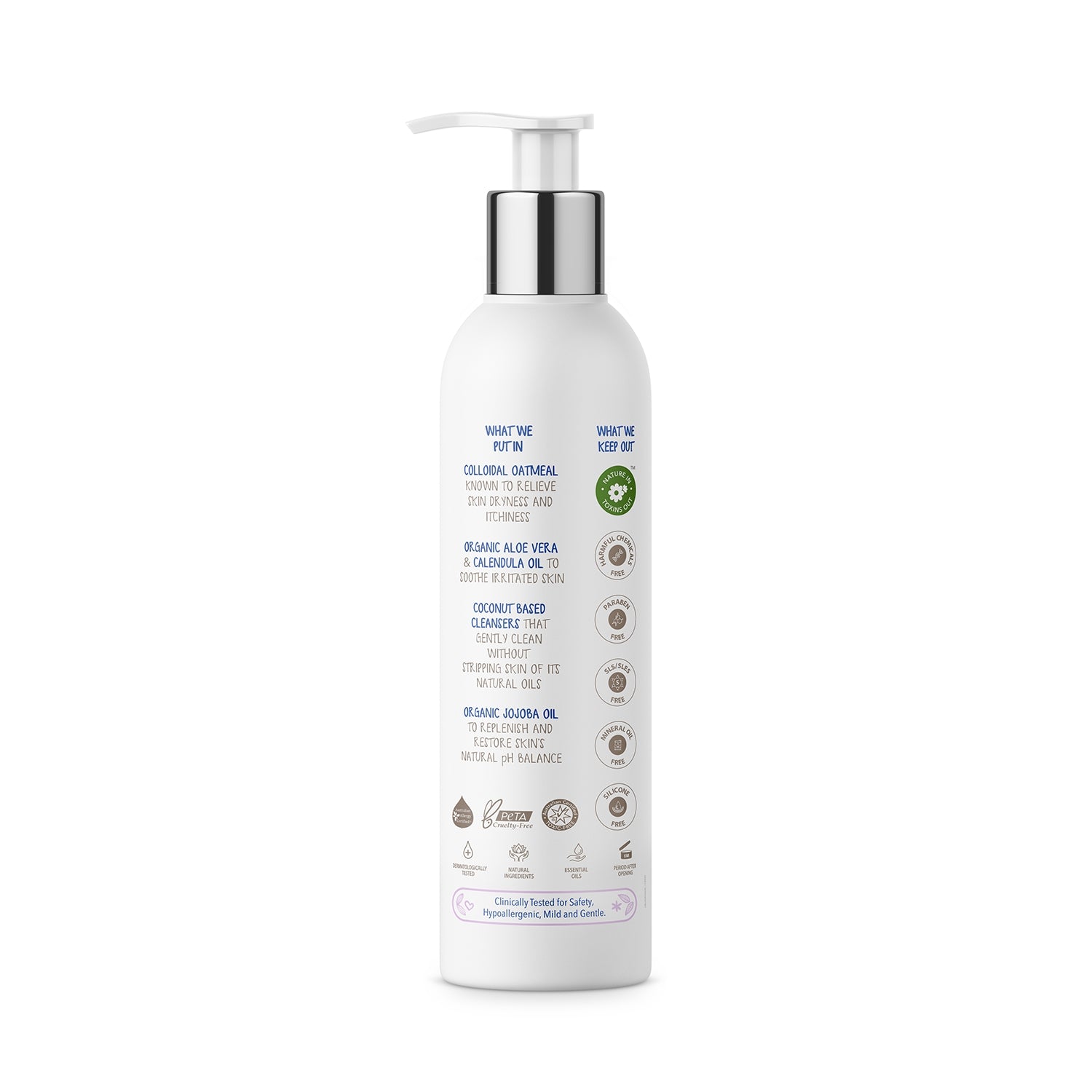 The Moms Co. Natural Sensitive Skin Wash - Very Dry, Sensitive or Itchy Skin Wash with Daily Moisturizing for Very Dry, Redness or Rashes Prone Skin 200ml