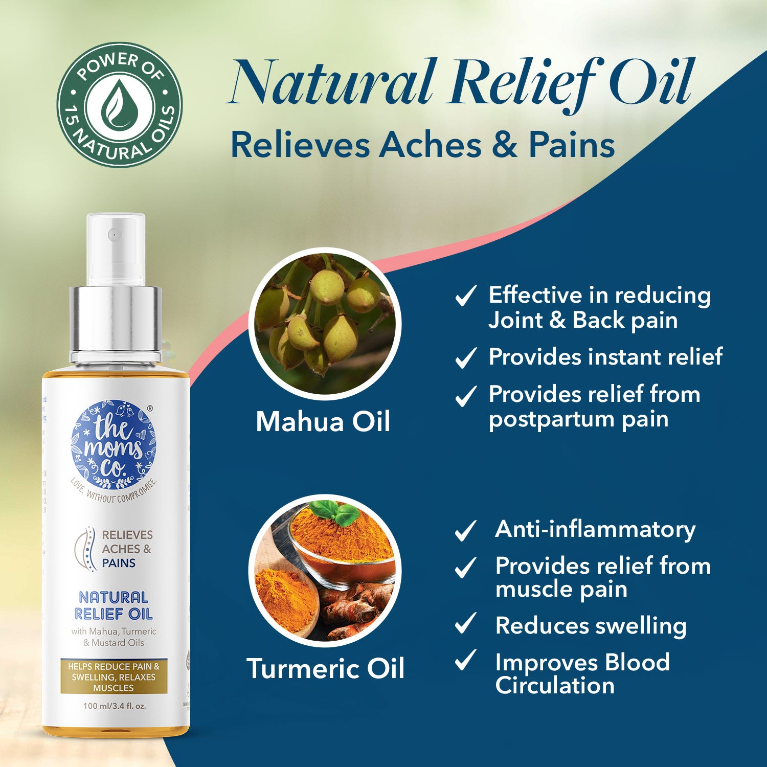 The Moms co Natural Pain Relief Oil (100 ml)