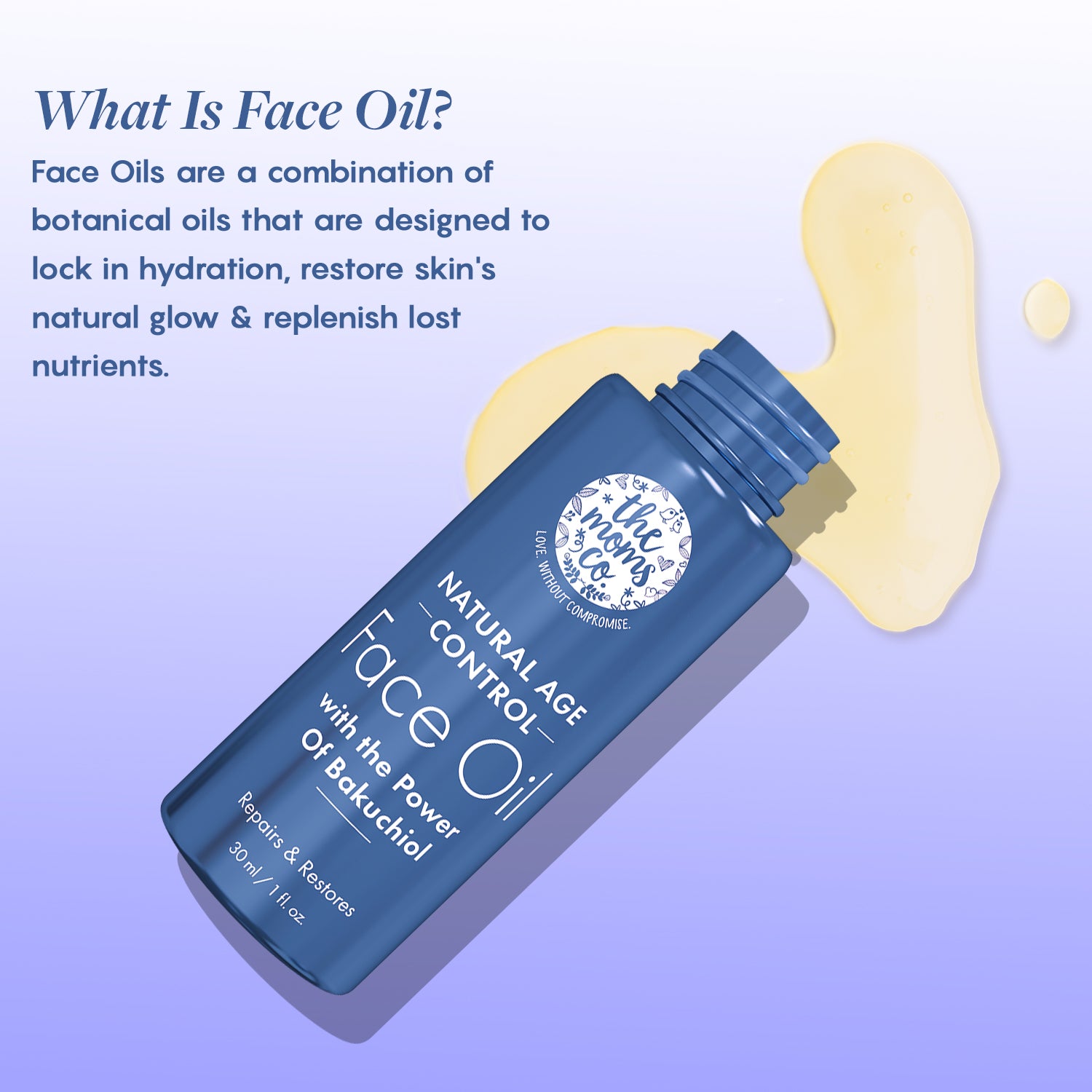 The Moms Co Age Control Face Oil I Non-Sticky I Intense Hydration & Glow I Natural Retinol ( 30ml)