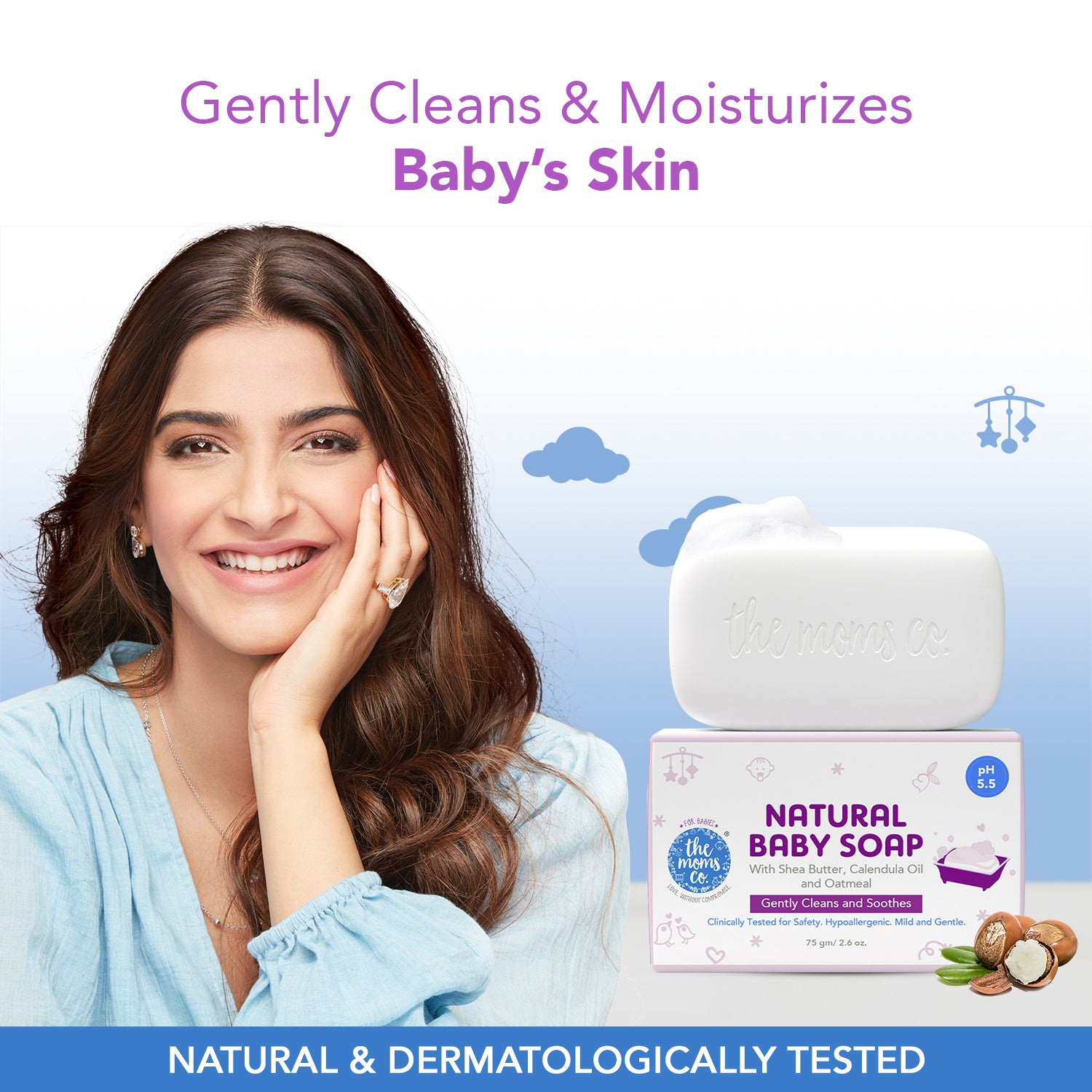 The Moms Co Natural Baby Soap with mono carton - 75 gm ( Pack of 2)