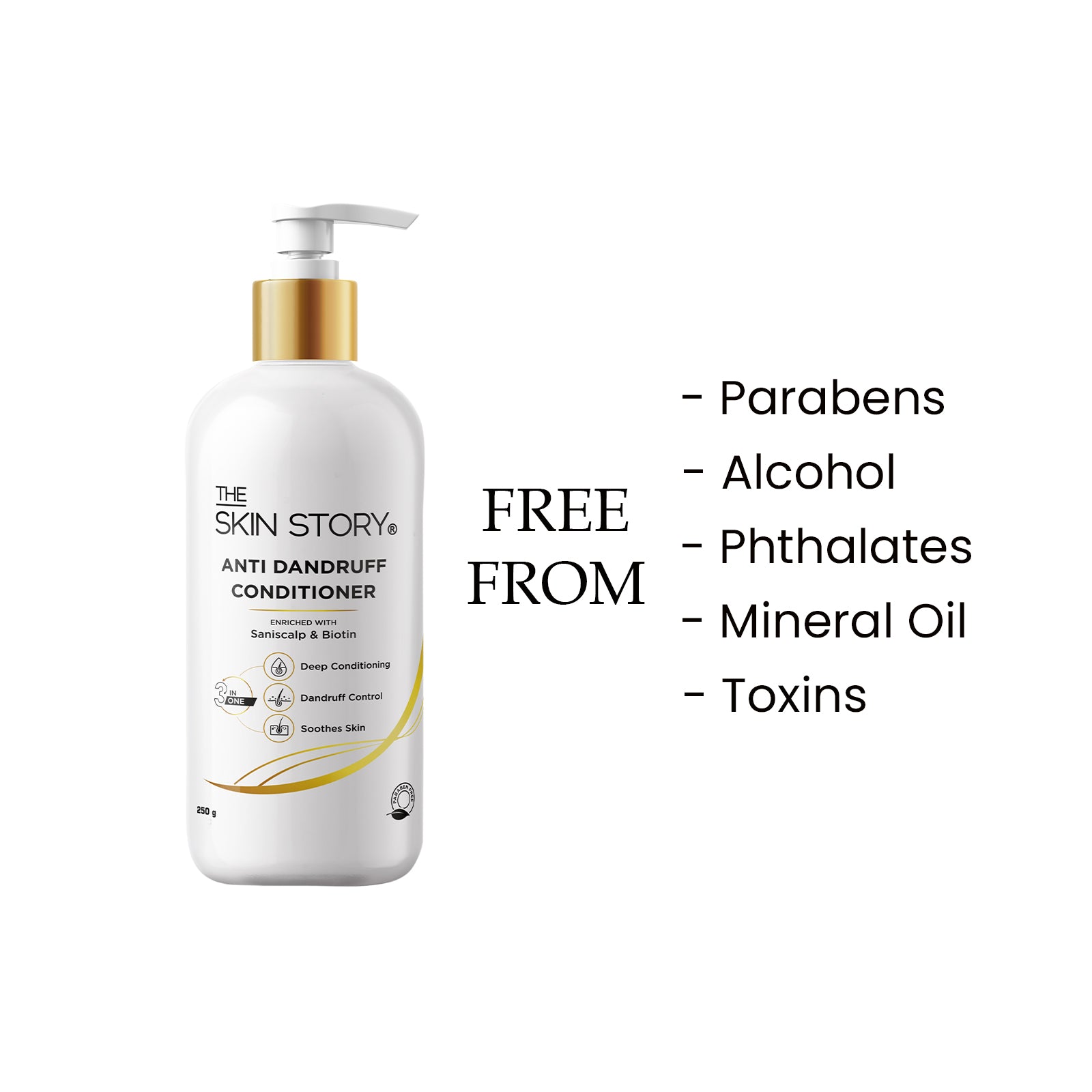 The Skin Story Dandruff Control Conditioner | Repairs Dry and Damaged Hair | With Saniscal & Arginine | 250g