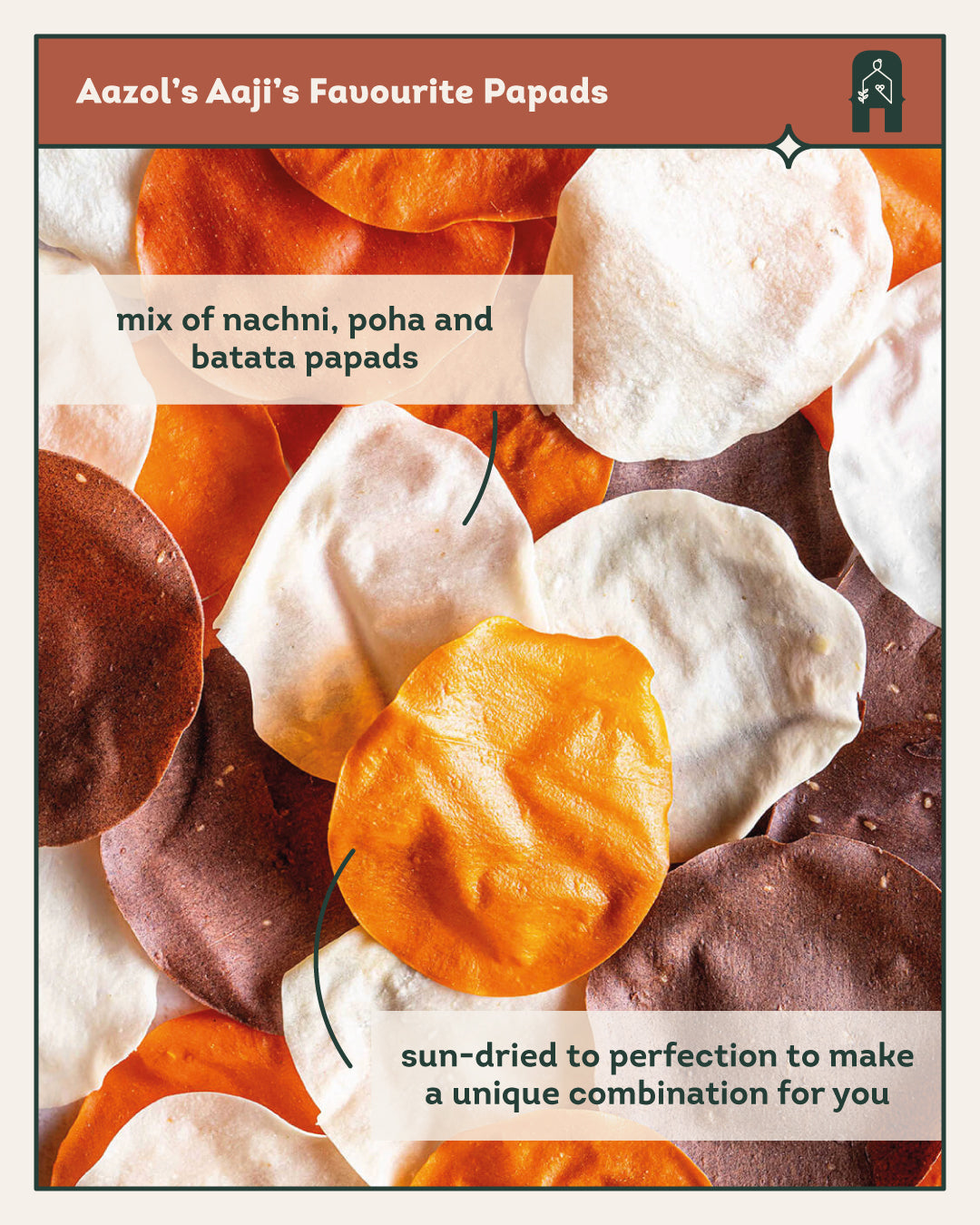 Aazol Aaji's Favourite Papads: Batata | Nachni | Poha 100g | Pack of 2