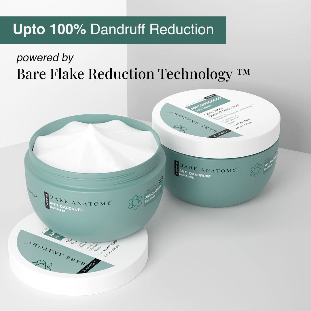 Bare Anatomy EXPERT Anti-Dandruff Hair Mask | Up to 100% Dandruff Reduction | Targets Oily Scalp and Sheds Dry Flakes | 250 gm