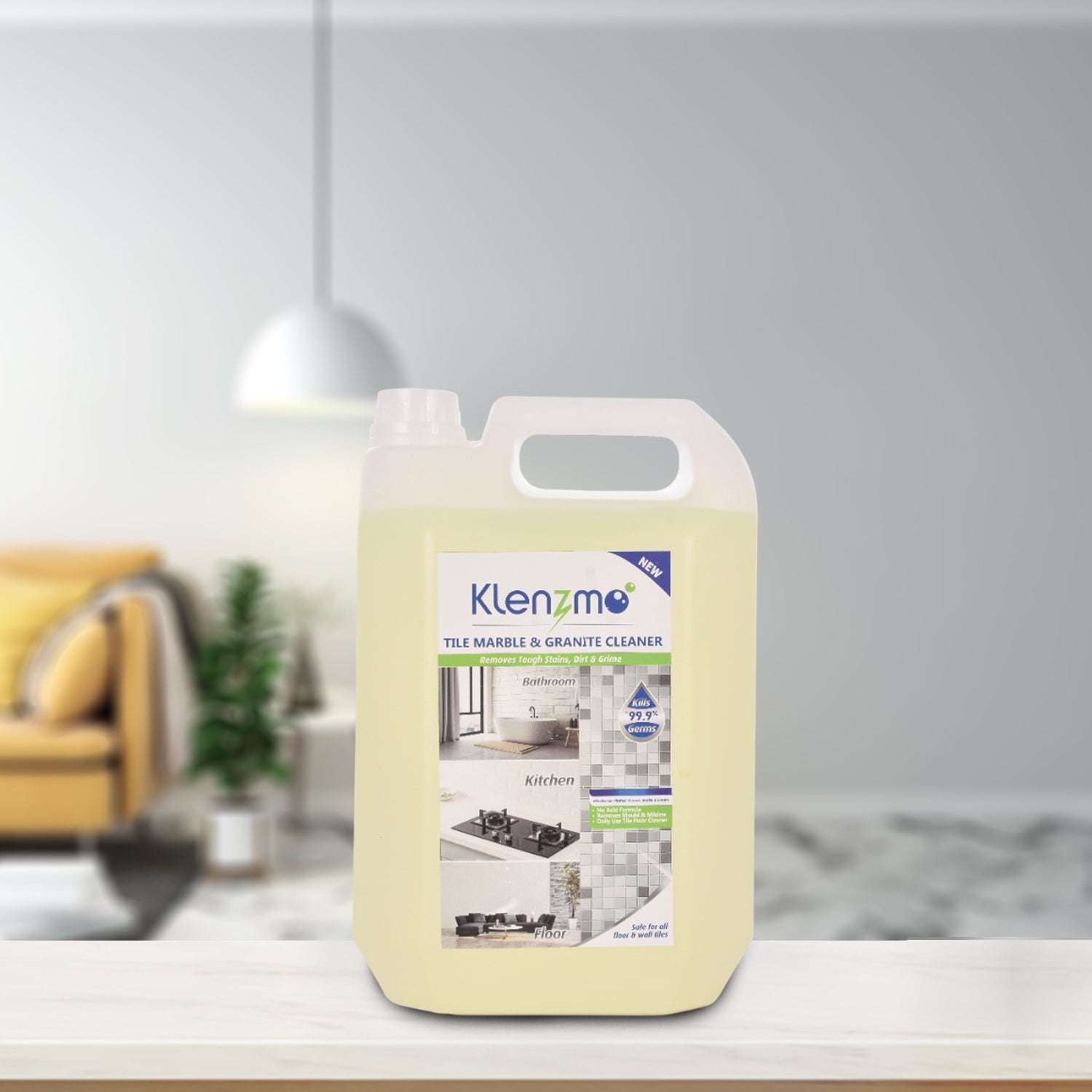 Klenzmo Marble and Granite Cleaner | Strains and Dirt Remover Citrus | 5 Litres