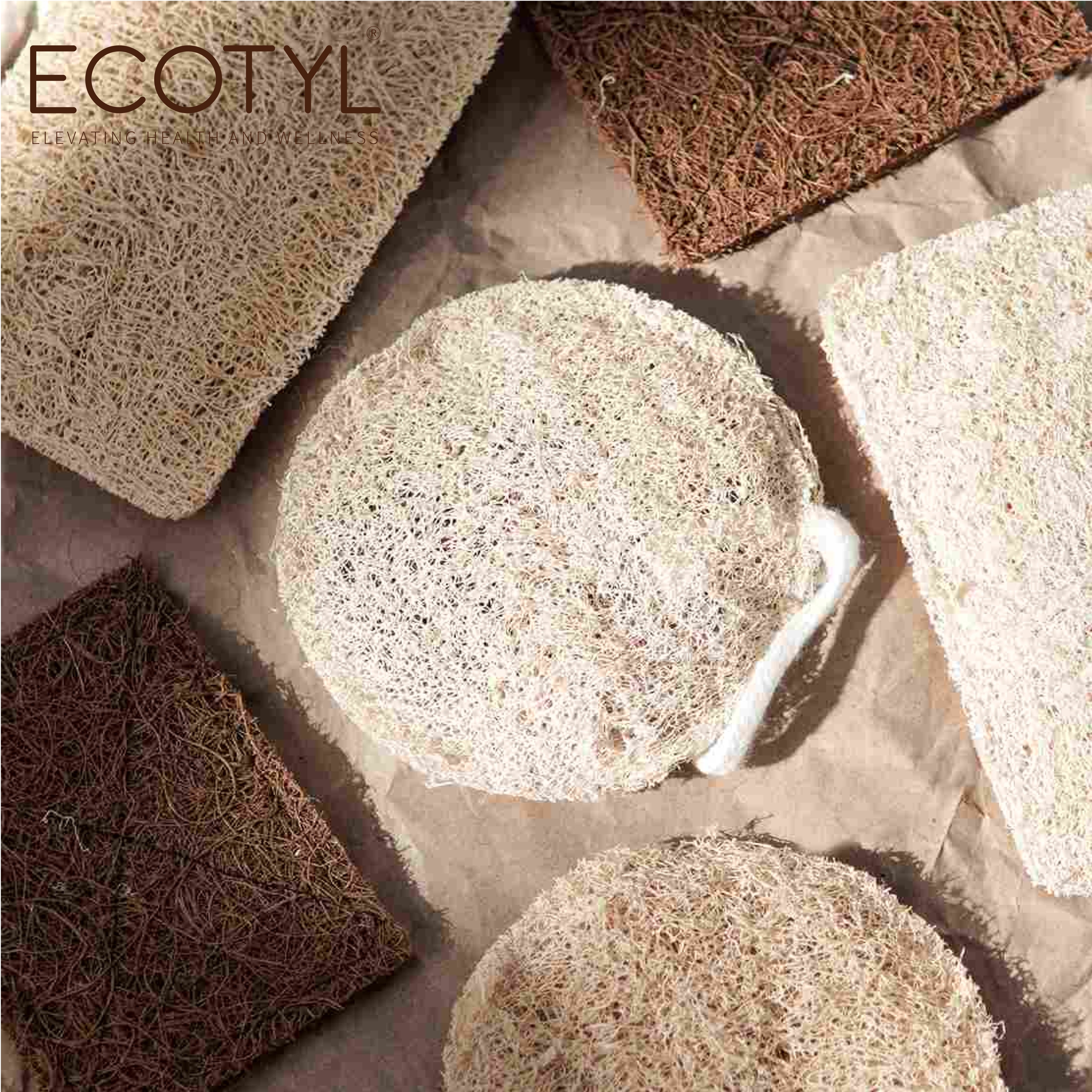 Ecotyl Body Loofah | For Gentle Exfoliation | Natural Loofah | Set of 2