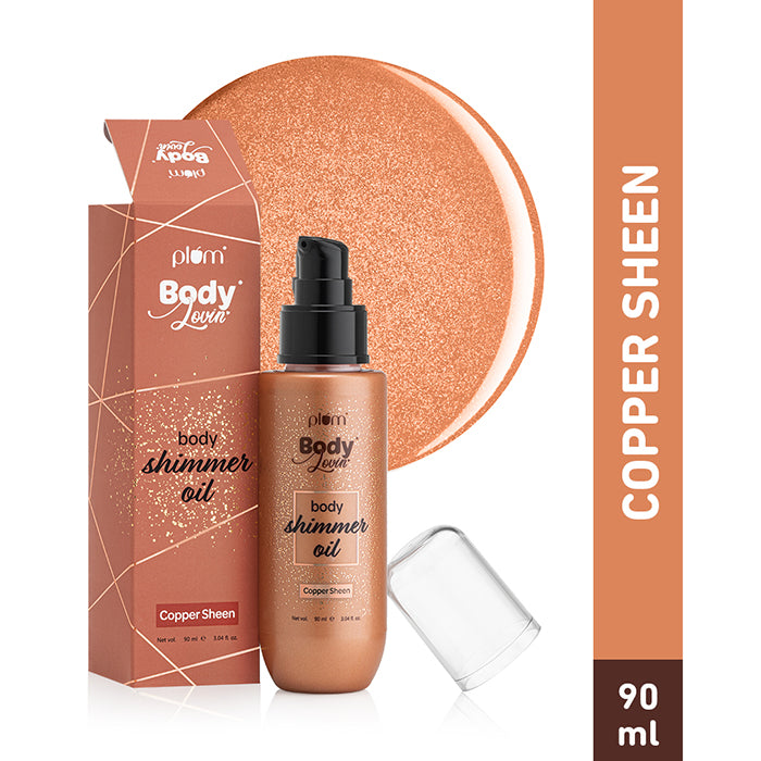 Plum BodyLovin’ Body Shimmer Oil - Copper Sheen | Intense colour payoff | Non-greasy | Long-lasting shimmer | Deep moisture |Fruity Fragrance