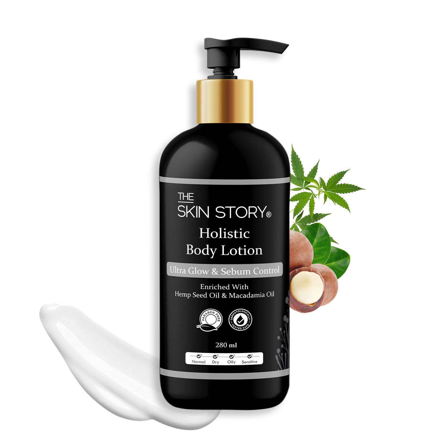 The Skin Story Hemp Body Lotion & Moisturizer for Dry Skin | Hydrating Body Lotion for Women | Repairs Damaged & Dry Skin | With Hyaluronic Acid | 280ml