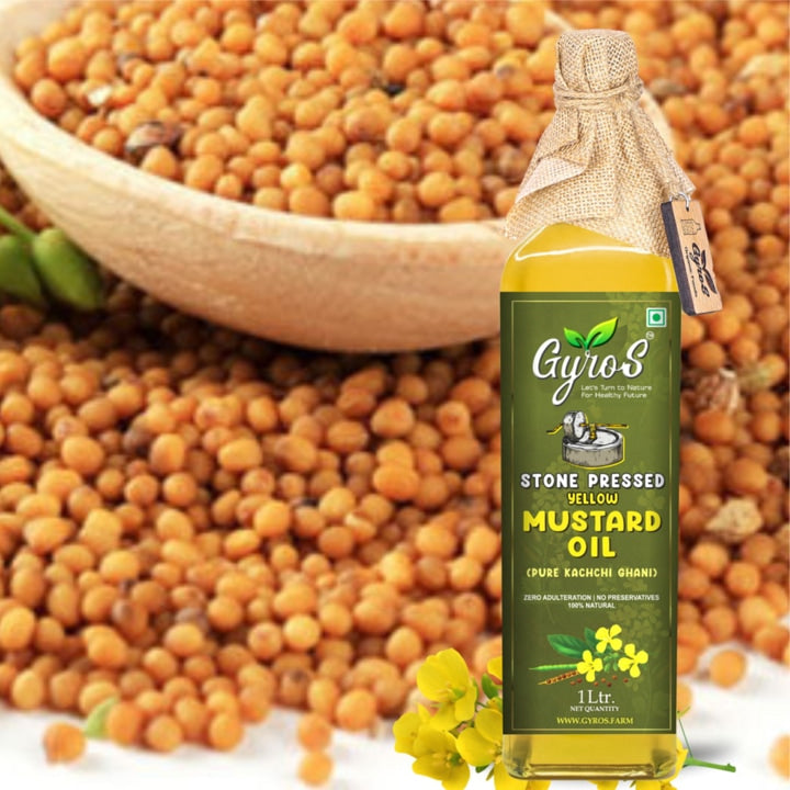 Gyros farm | Stone Cold Wood Pressed | Yellow Mustard (Sarson) Oil