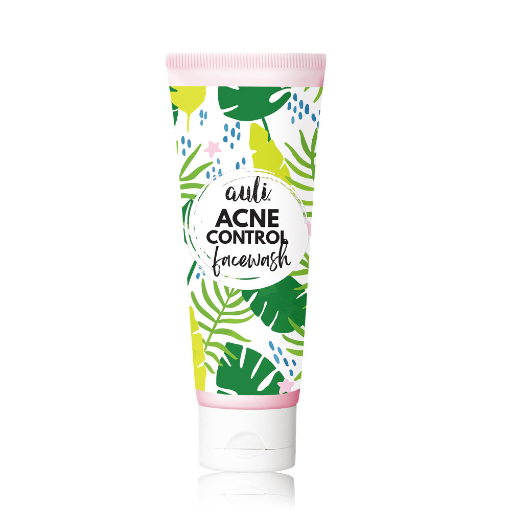 Auli Acne Control Green Tea and Tea Tree Oil Face Wash for all skin types, prevents acne and minimises open pores - 100GM