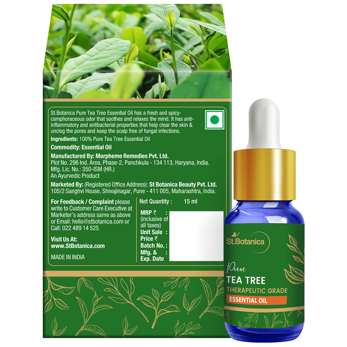 St.Botanica Pure Tea Tree Essential Oil, 15ml