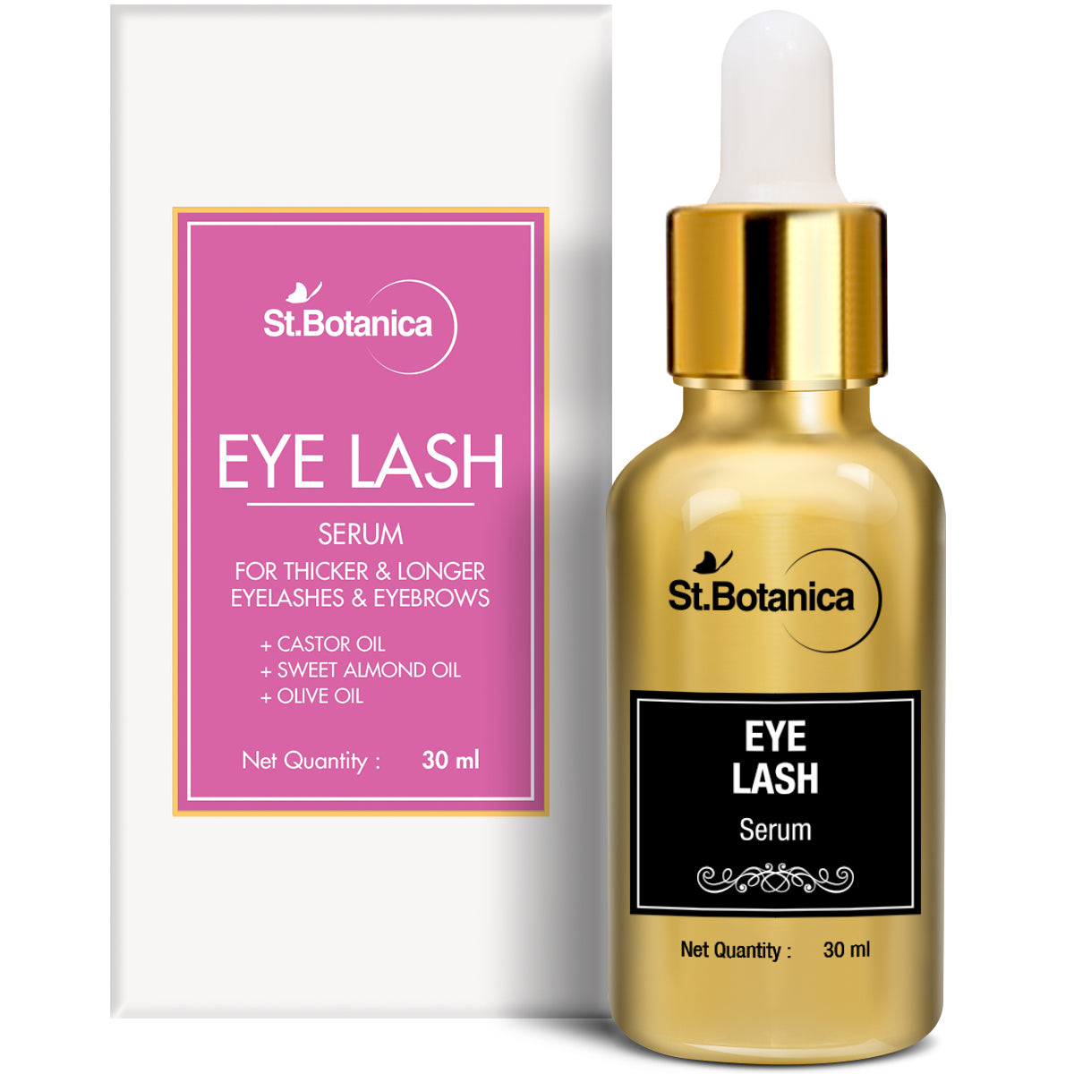 St.Botanica Eyelash Growth Serum - (With Castor Oil, 100% Pure and Natural Oils), 30 ml (STBOT496), 1 bottle
