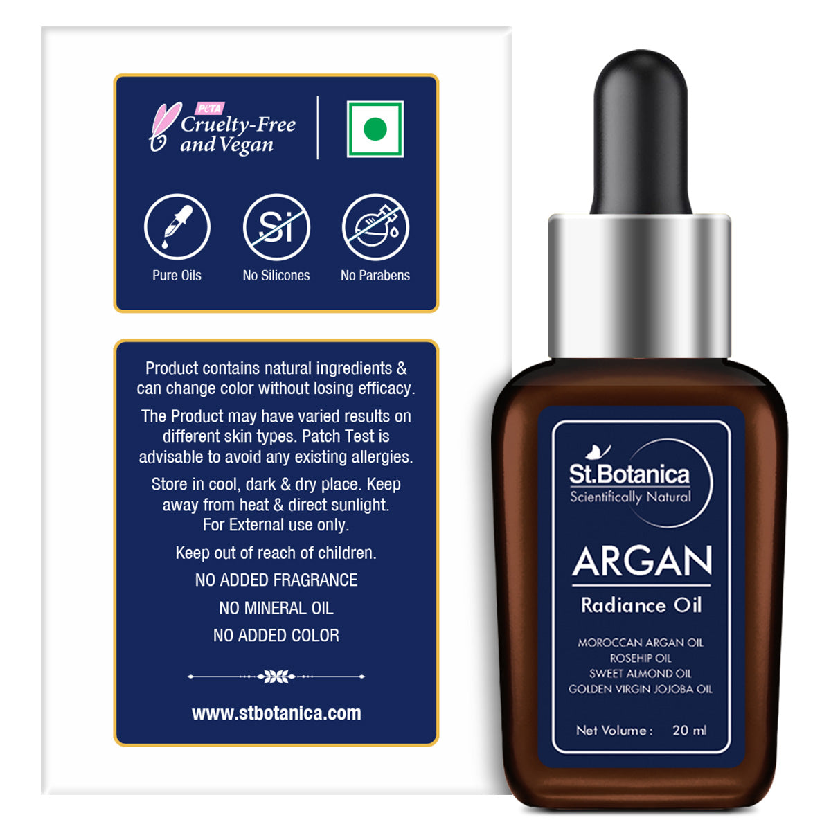 St.Botanica Argan Radiance Face Oil - Skin Brightening, Anti Aging & Anti Wrinkle Serum, 20 ml (STBOT499)