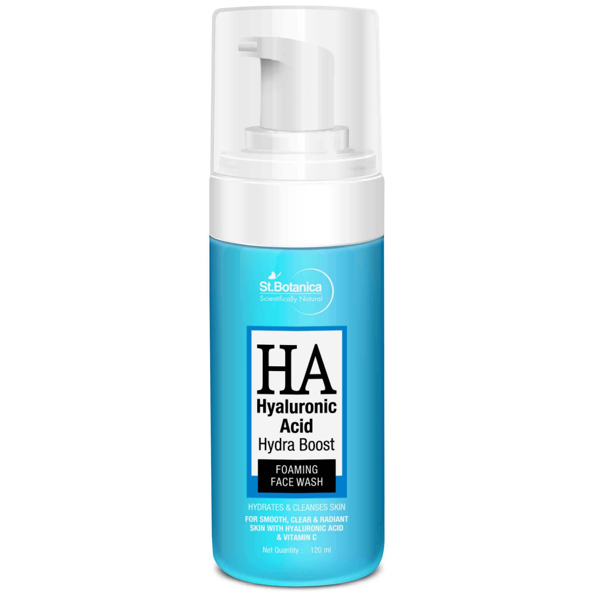 St.Botanica Hyaluronic Acid Hydra Boost Foaming Face Wash - No Parabens, Sulphate, Silicones, 120 ml (STBOT561)