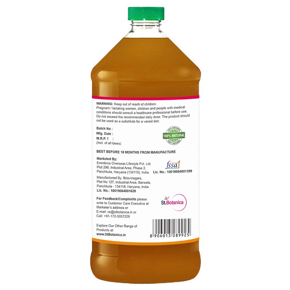 St.Botanica Apple Cider Vinegar with Mother Vinegar and Honey - 500 ml