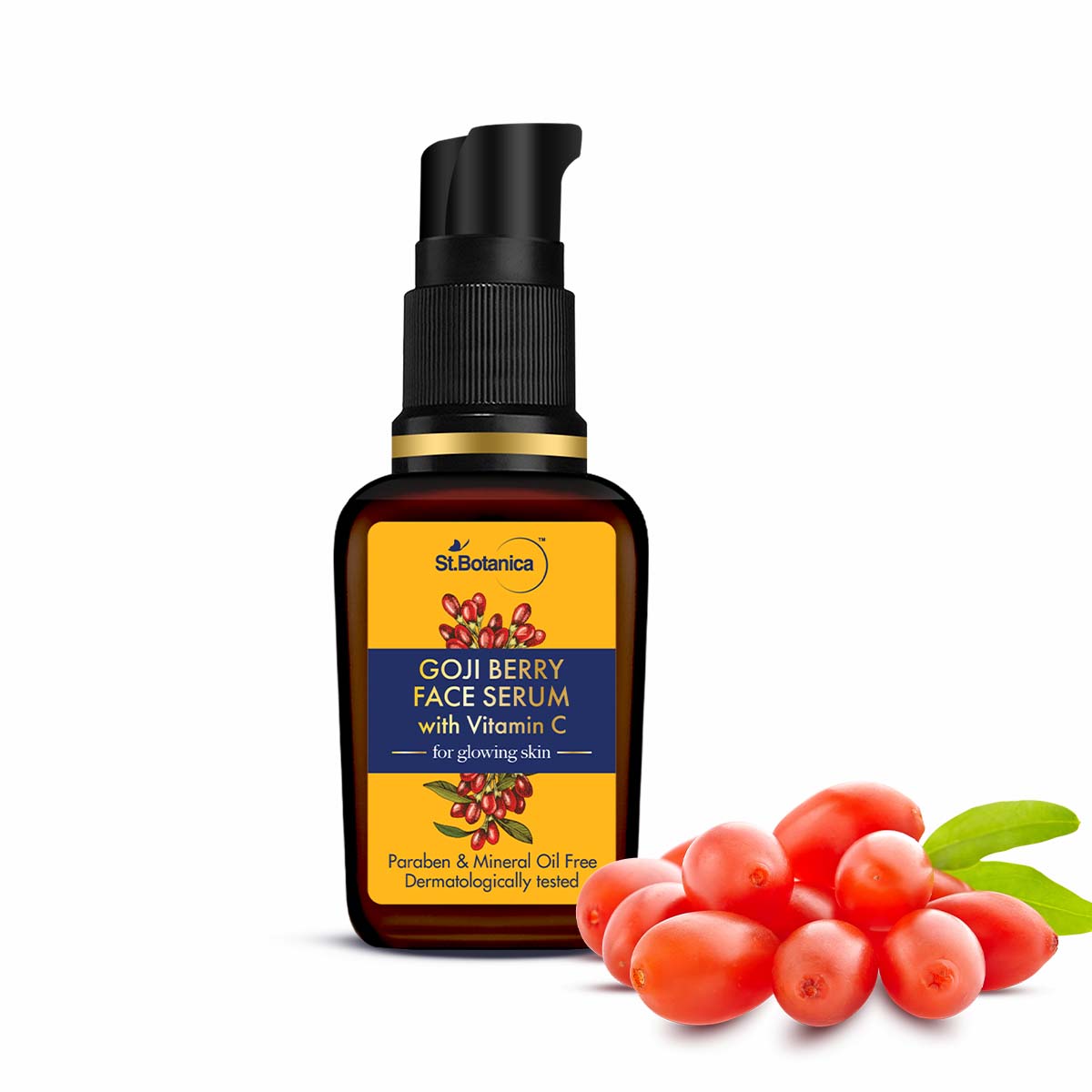 St.Botanica Goji Berry Face Serum, 30ml with Antioxidant-Rich Goji Berry, 6% Vitamin C & Dragonfruit | For Clear, Bright, & Youthful Skin | Paraben Free, Cruelty Free & Vegan