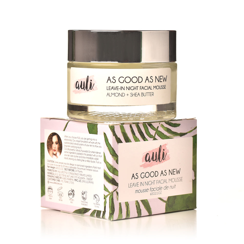 Auli As Good As New Night Cream | With Almond Oil & Tea Tree Oil | Skin Repair | For Normal to Dry Skin | Anti-ageing & Brightening | 60gm