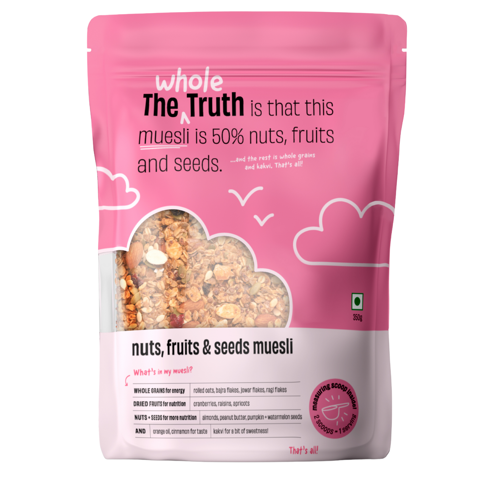 The Whole Truth - Breakfast Muesli - Nuts, Fruits and Seeds| Healthy Breakfast | Vegan | Dairy-free | No Artificial Sweeteners | No Added Flavours | No Gluten or Soy | Nutritious Snack