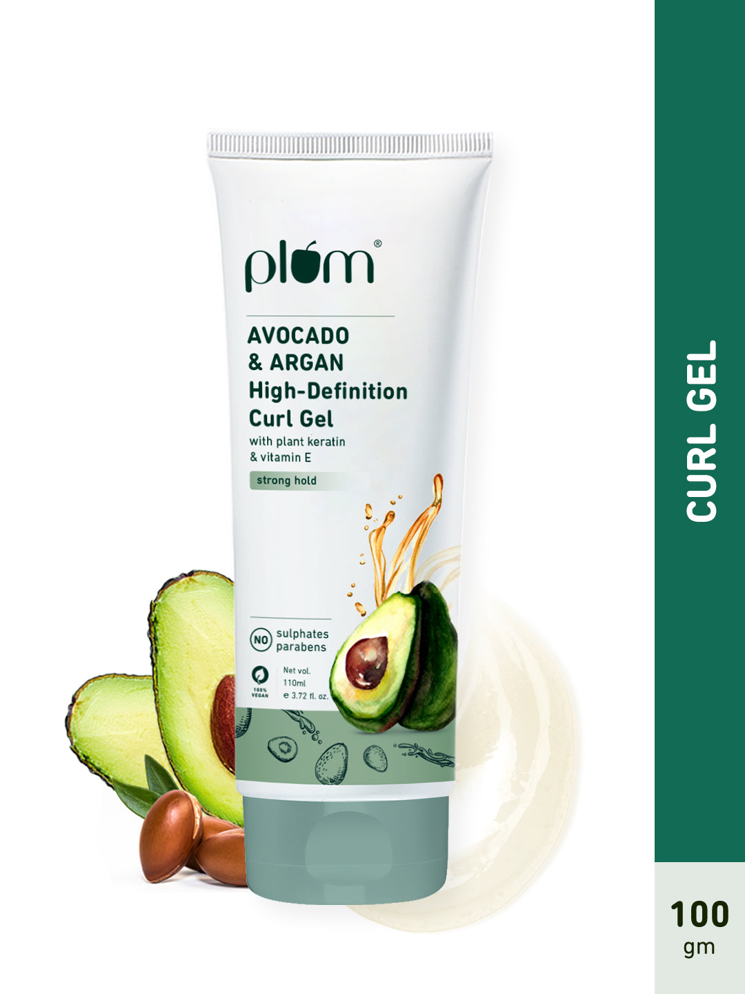 Plum Avocado & Argan High-Definition Curl Gel I With Plant Kertain, D-Panthenol & Vitamin E I | 110ml