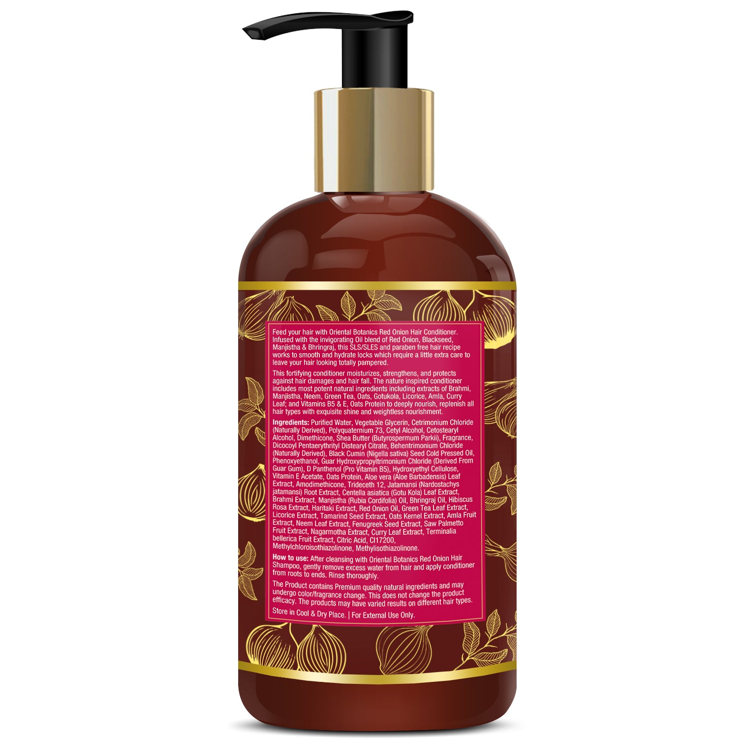 Oriental Botanics Red Onion Hair Conditioner With Red Onion Oil & 25 Botanical Actives - No Parabens, Mineral Oil, Sulphate, 300 ml (ORBOT45)