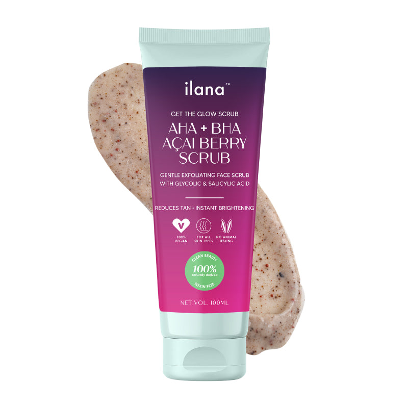 Ilana Get The Glow - AHA BHA gentle exfoliating cream face scrub for bright and rejuvenated skin - 100ml