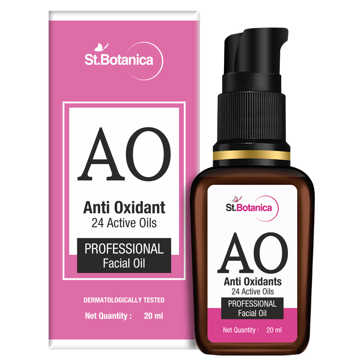 St.Botanica Anti Oxidant (24 Active Oils) Professional Face Oil - For Complete Skin Care, 20 ml