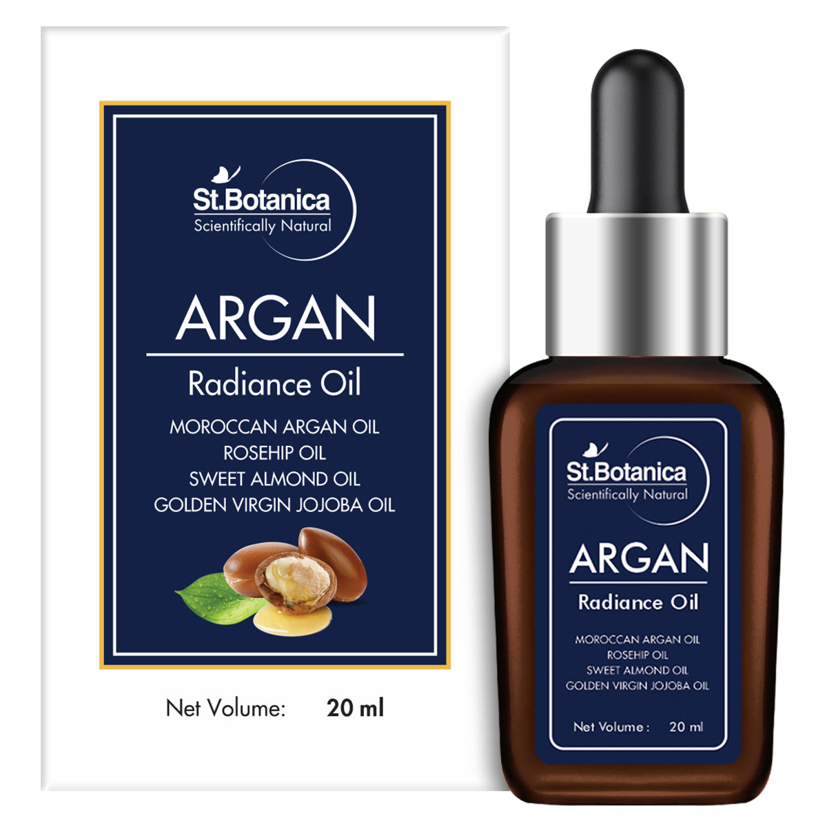 St.Botanica Argan Radiance Face Oil - Skin Brightening, Anti Aging & Anti Wrinkle Serum, 20 ml (STBOT499)