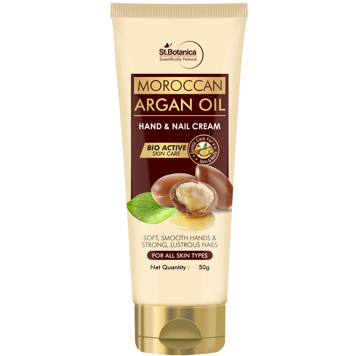 St.Botanica Moroccan Argan Oil Hand and Nail Cream, For Soft, Smooth Hands & Strong Lustrous Nails, 50 g (STBOT557)