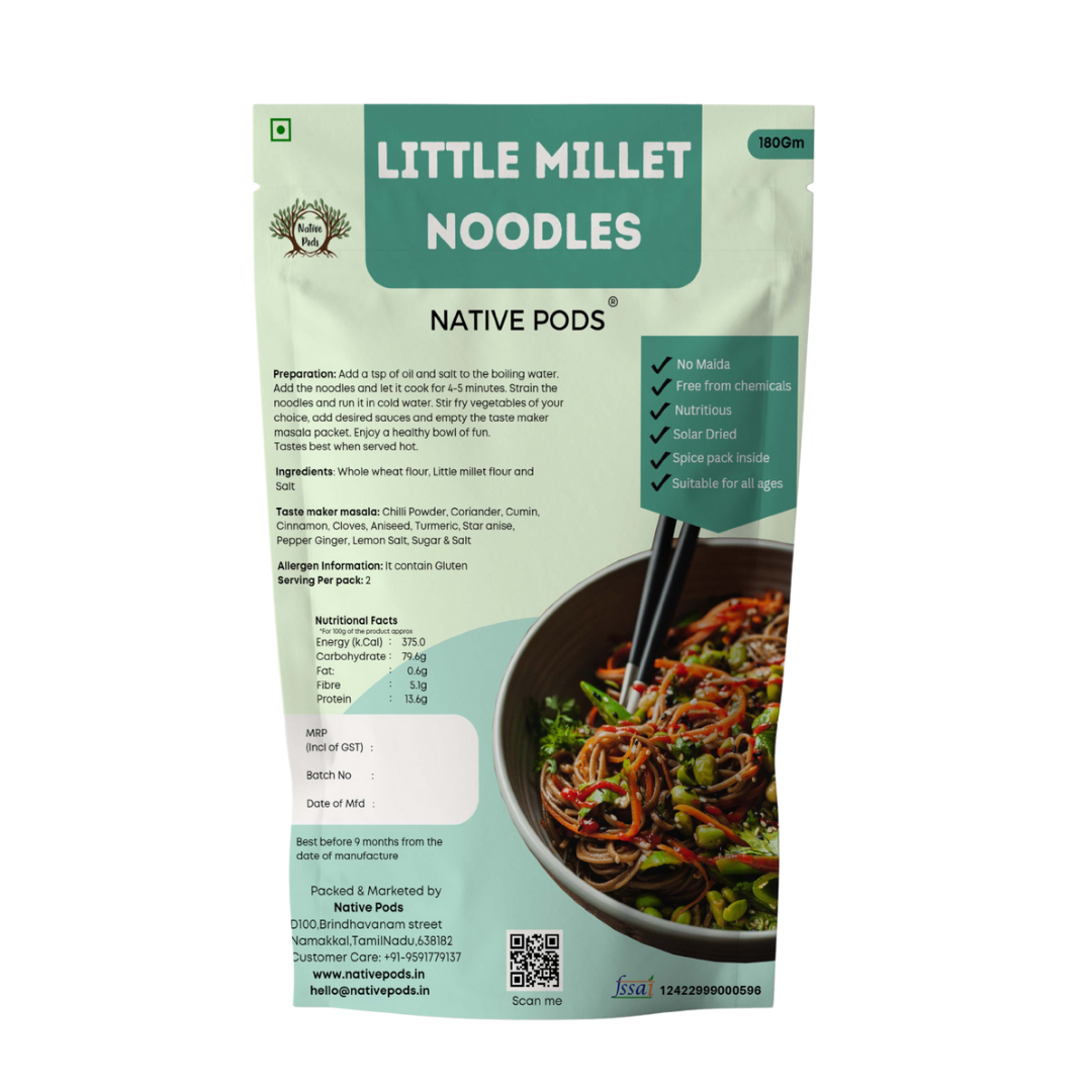 Native Pods Little Millet Noodles | Not Fried | No MSG | No Maida