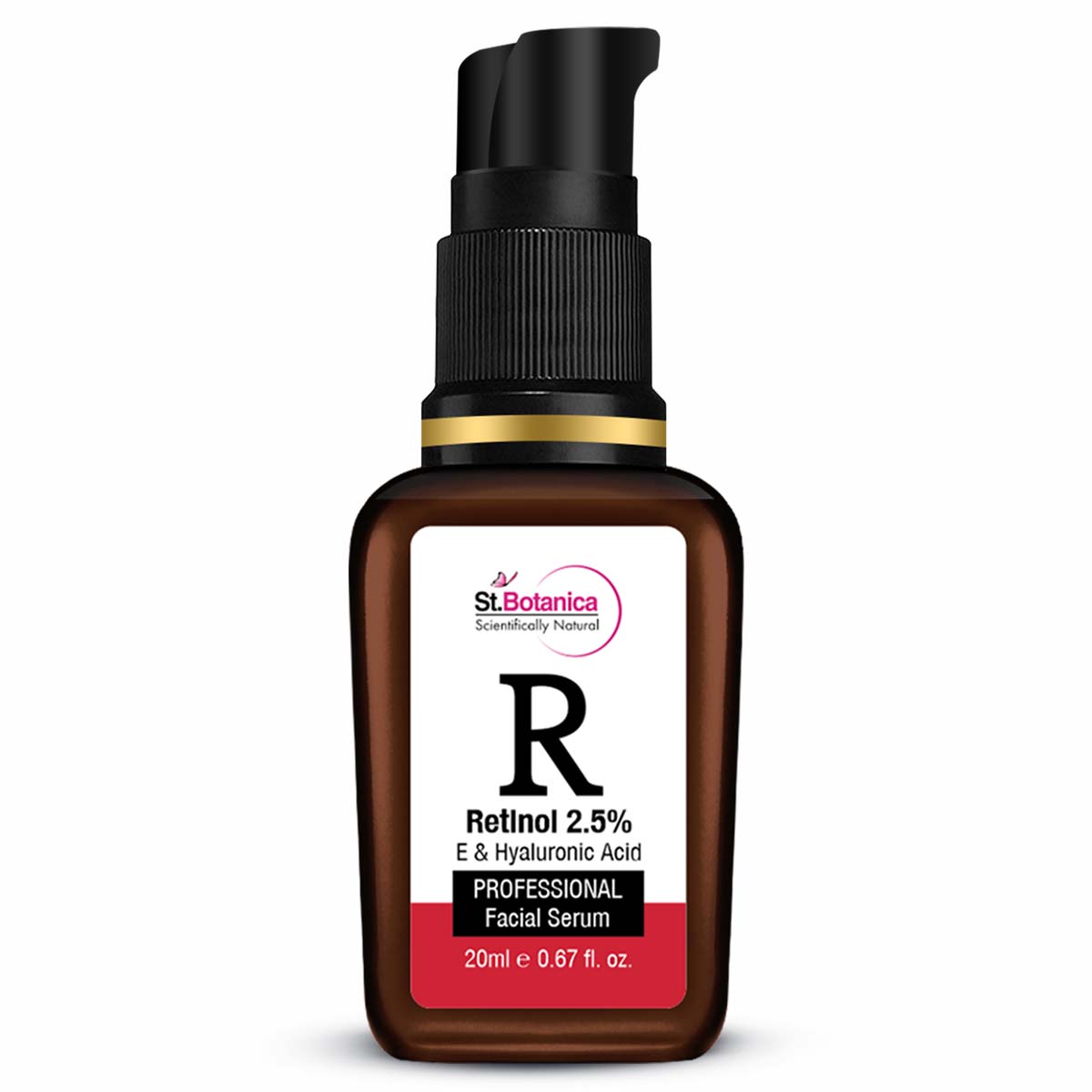St.Botanica Retinol 2.5% + Hyaluronic Acid Face Serum - Anti Aging/Wrinkle Face Serum, 20 ml