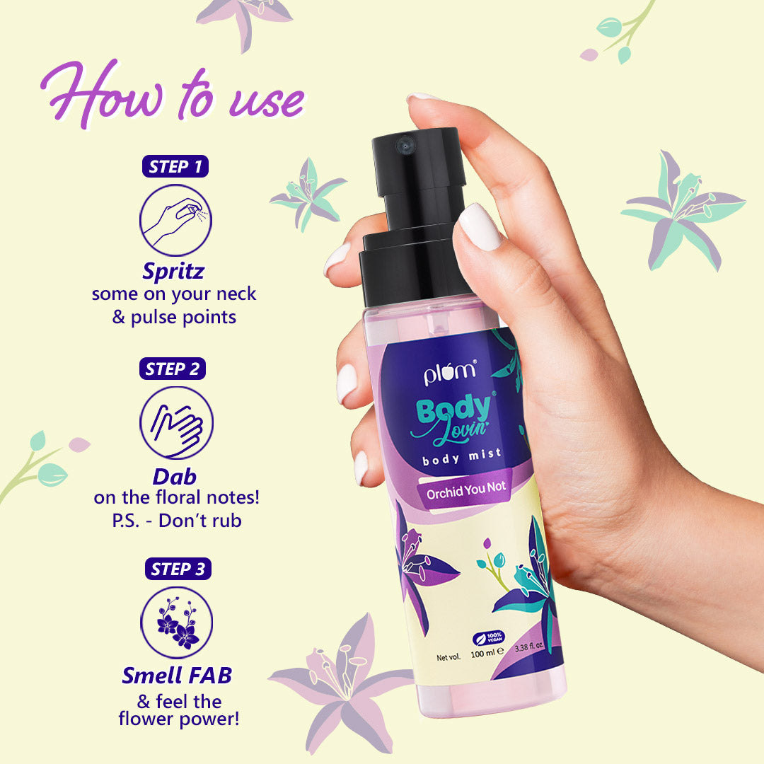 Plum BodyLovin' Orchid-You-Not Body Mist (100 ml) | Floral Fragrance | Perfume Body Spray