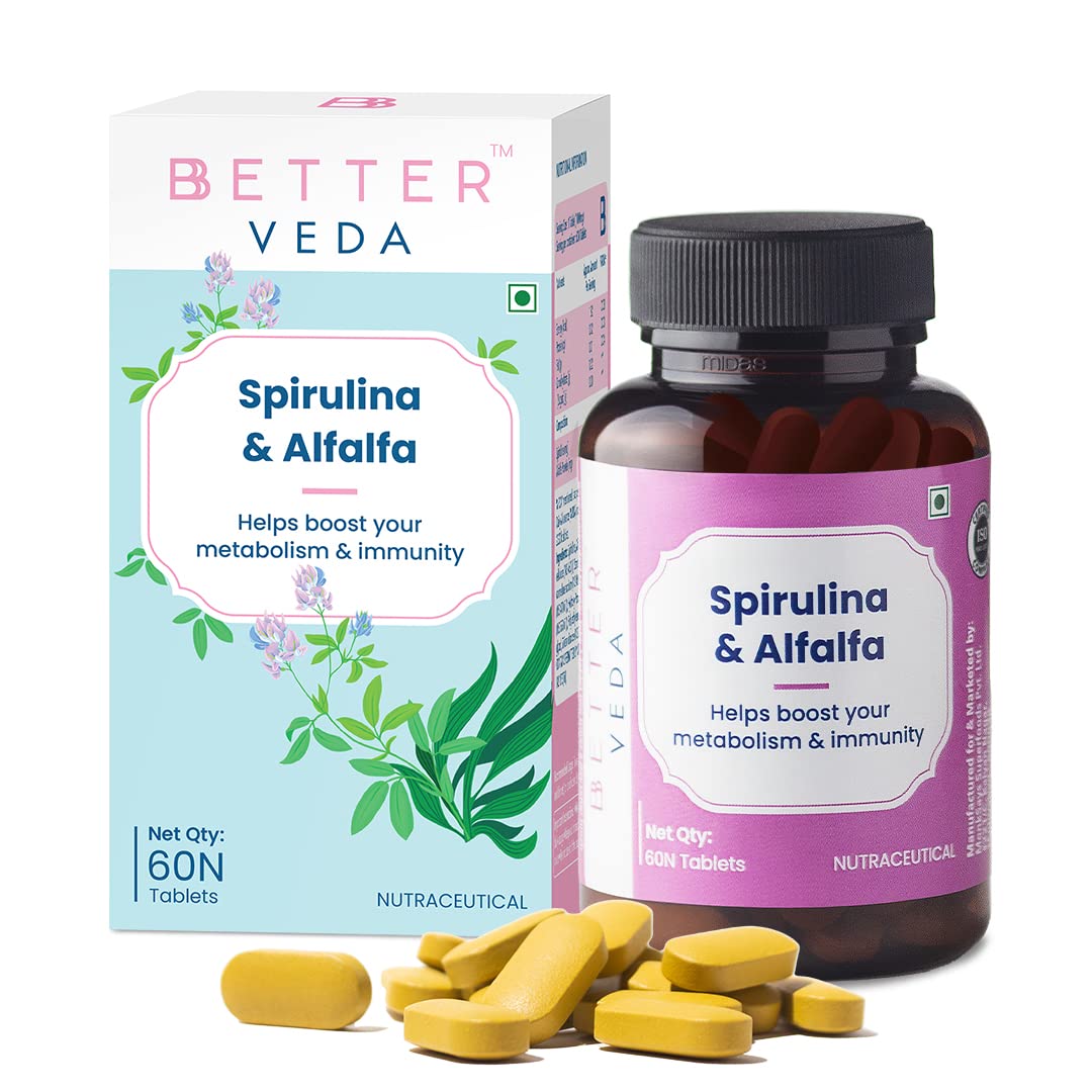 BBetter Spirulina 1000mg I 60 Veg Tablets | Immunity & Metabolism Booster