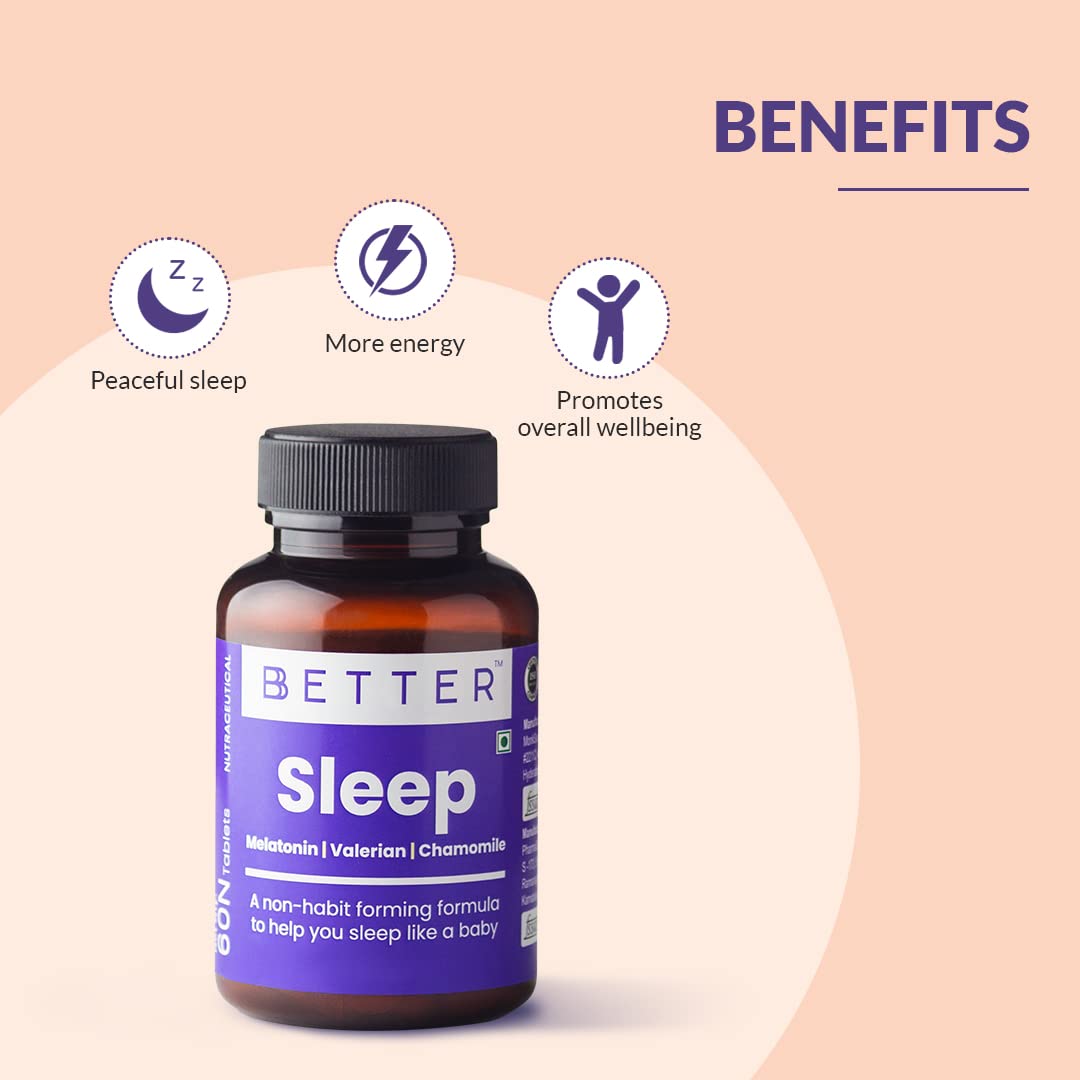 BBetter Supplement for better Sleep I 60 Tablets